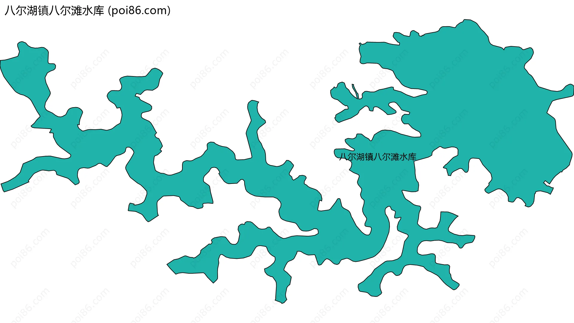 八尔湖镇八尔滩水库边界地图