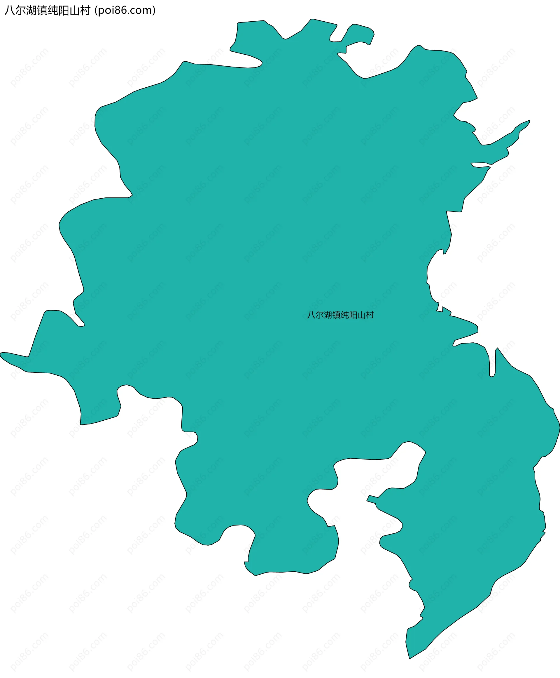 八尔湖镇纯阳山村边界地图