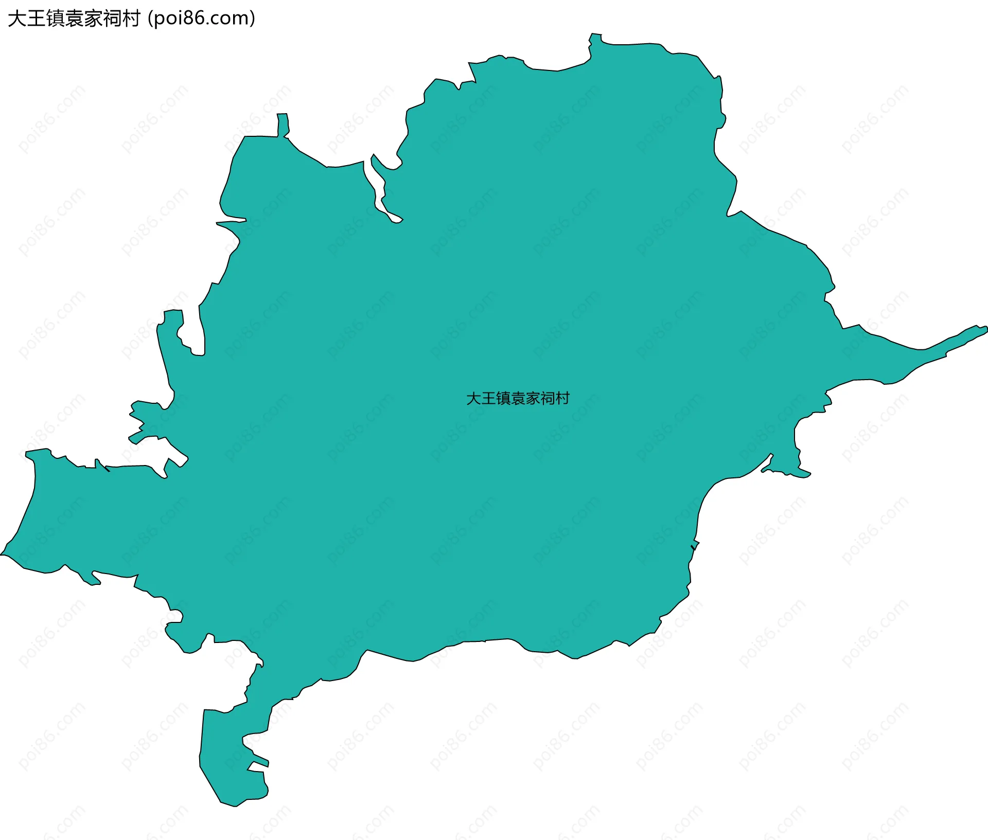 大王镇袁家祠村边界地图