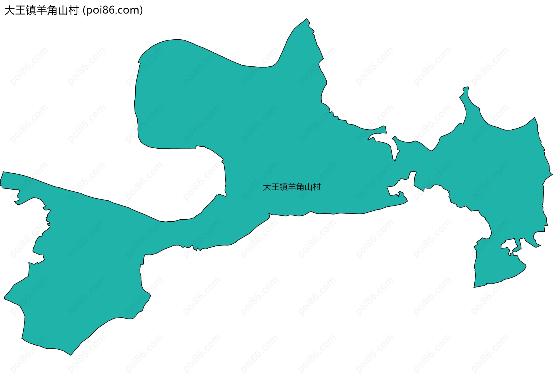 大王镇羊角山村边界地图