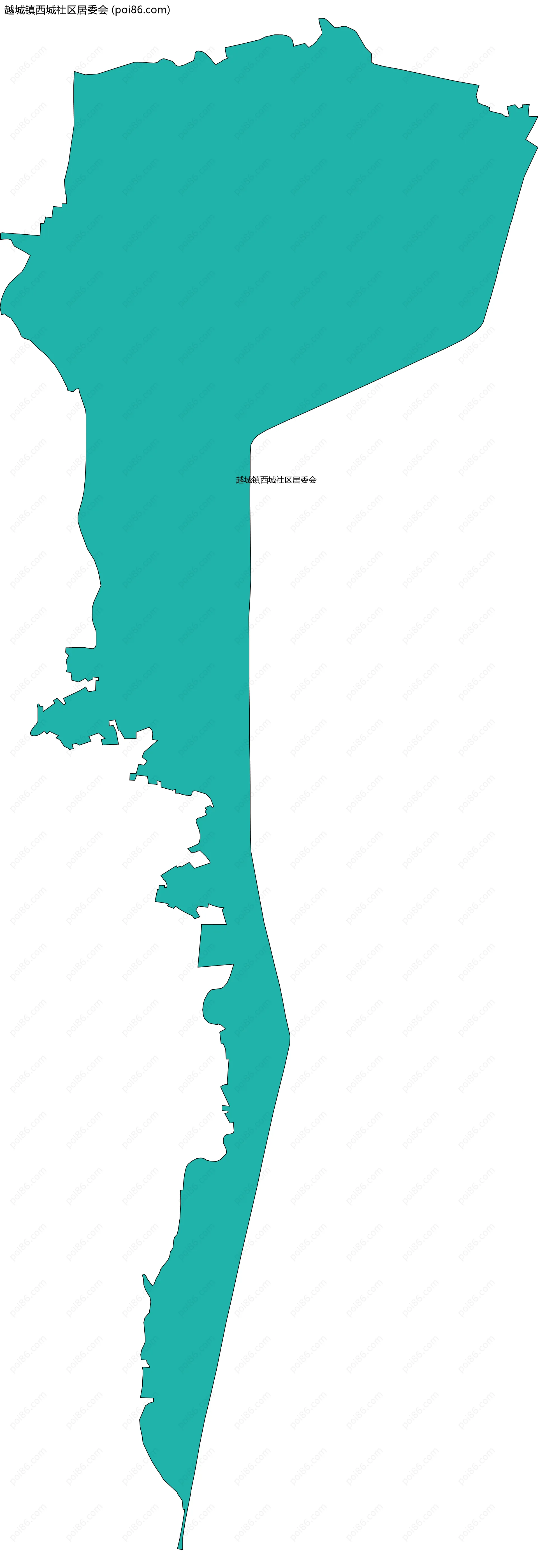 越城镇西城社区居委会边界地图