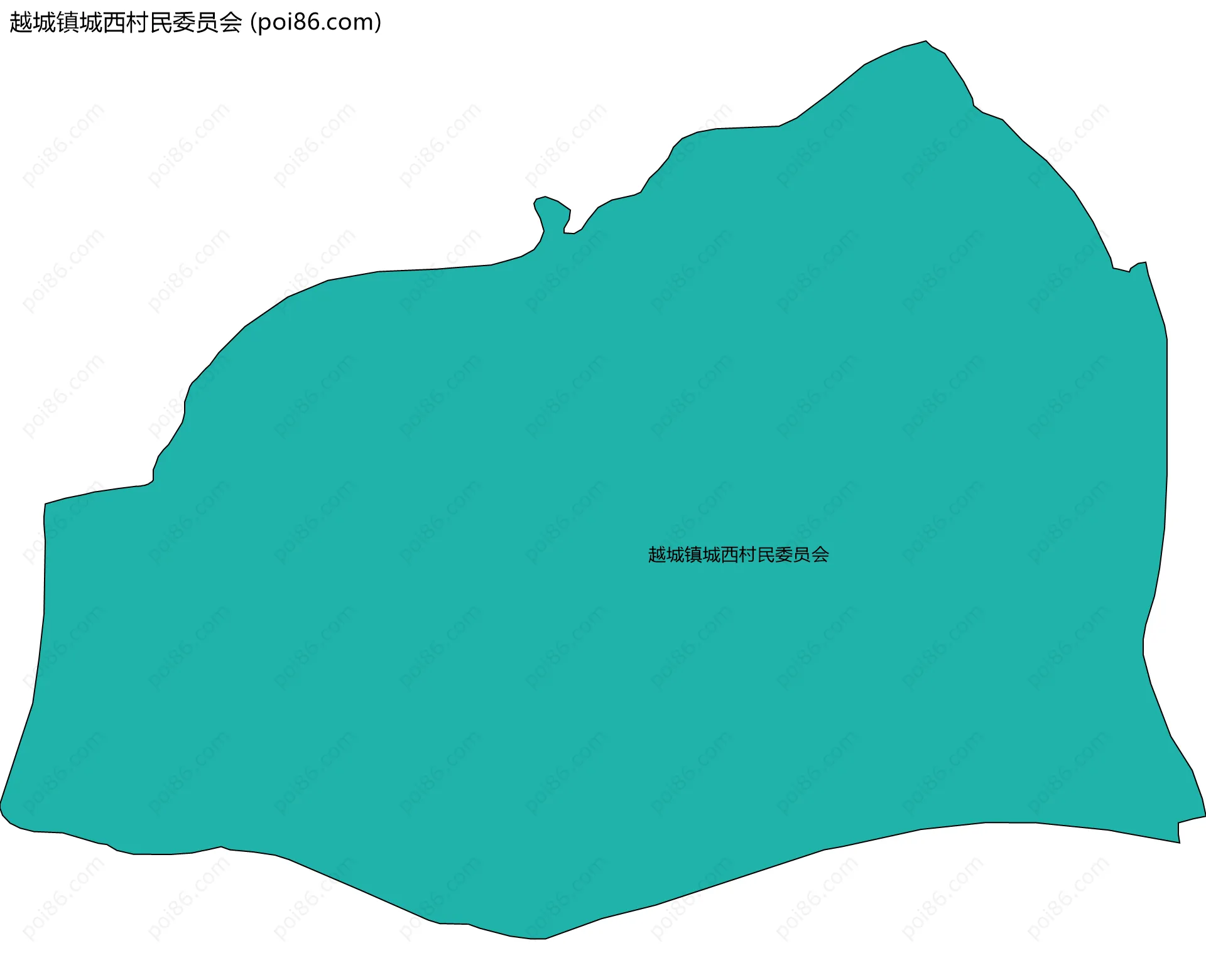越城镇城西村民委员会边界地图