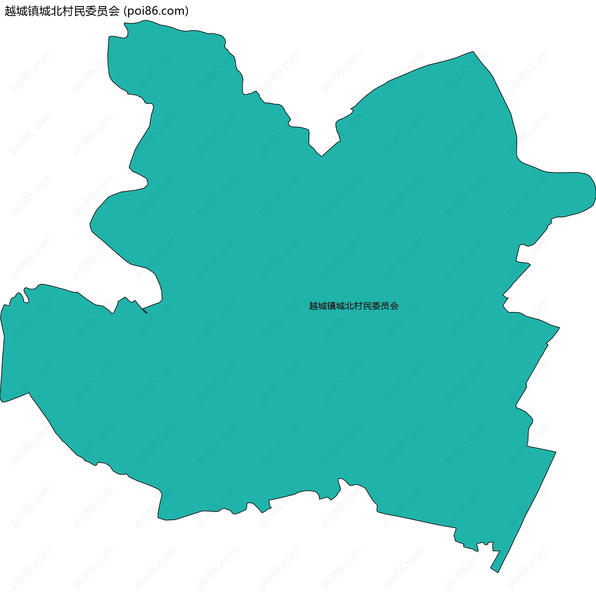 越城镇城北村民委员会边界地图
