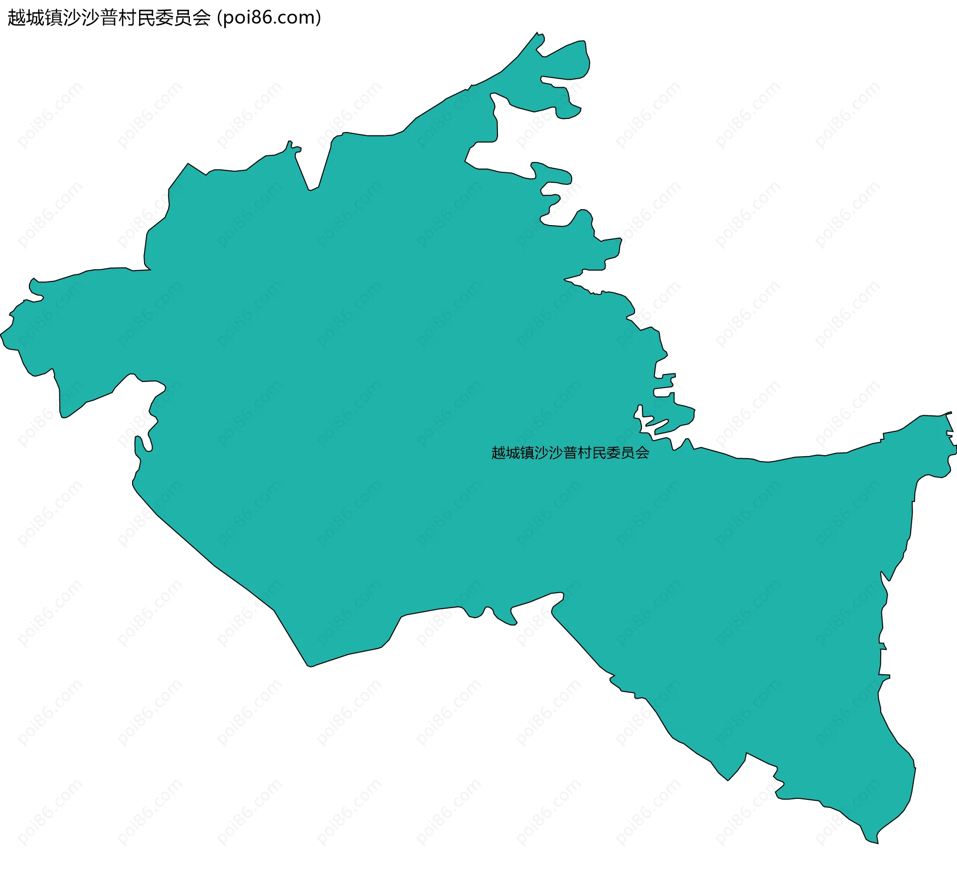 越城镇沙沙普村民委员会边界地图