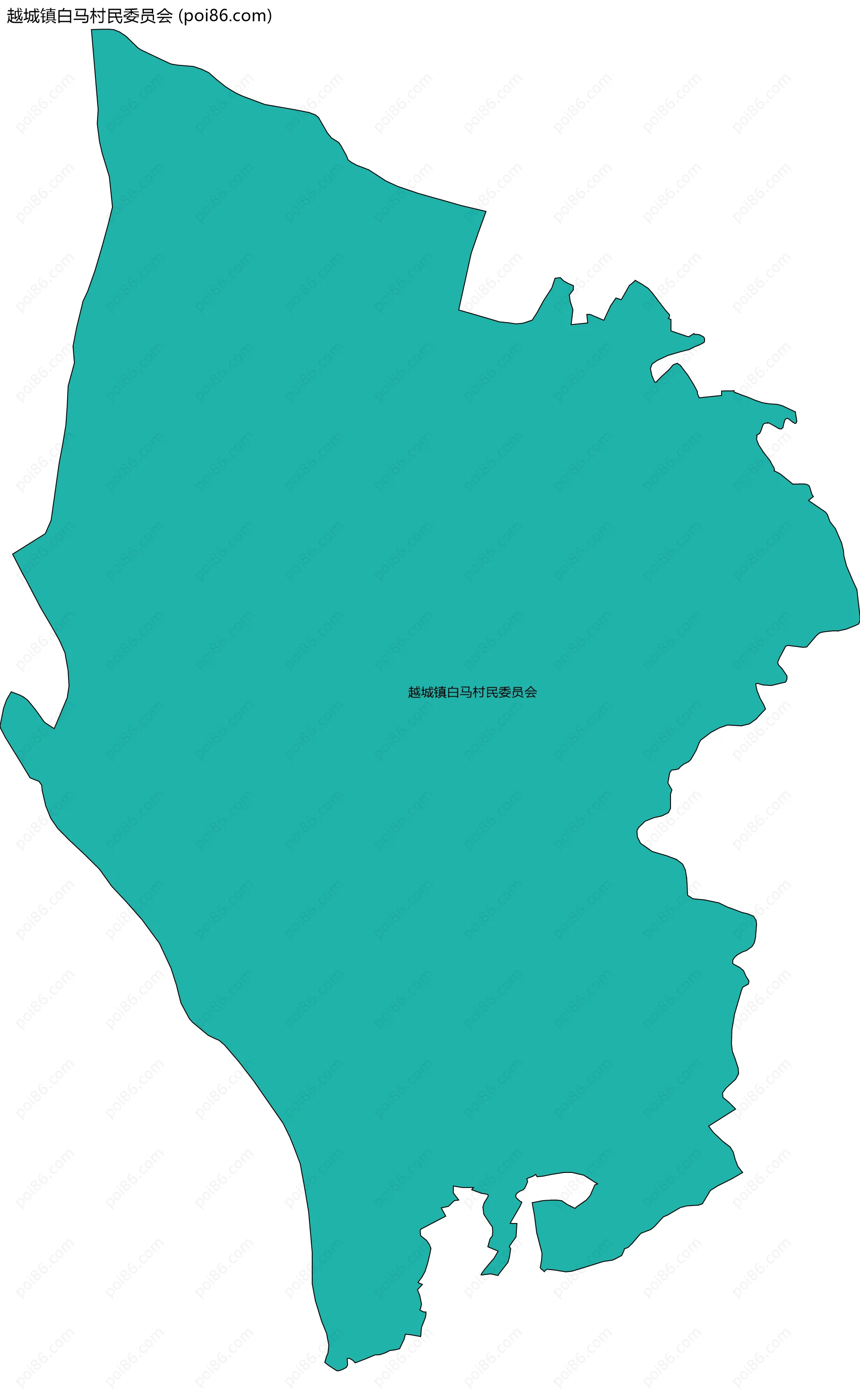 越城镇白马村民委员会边界地图