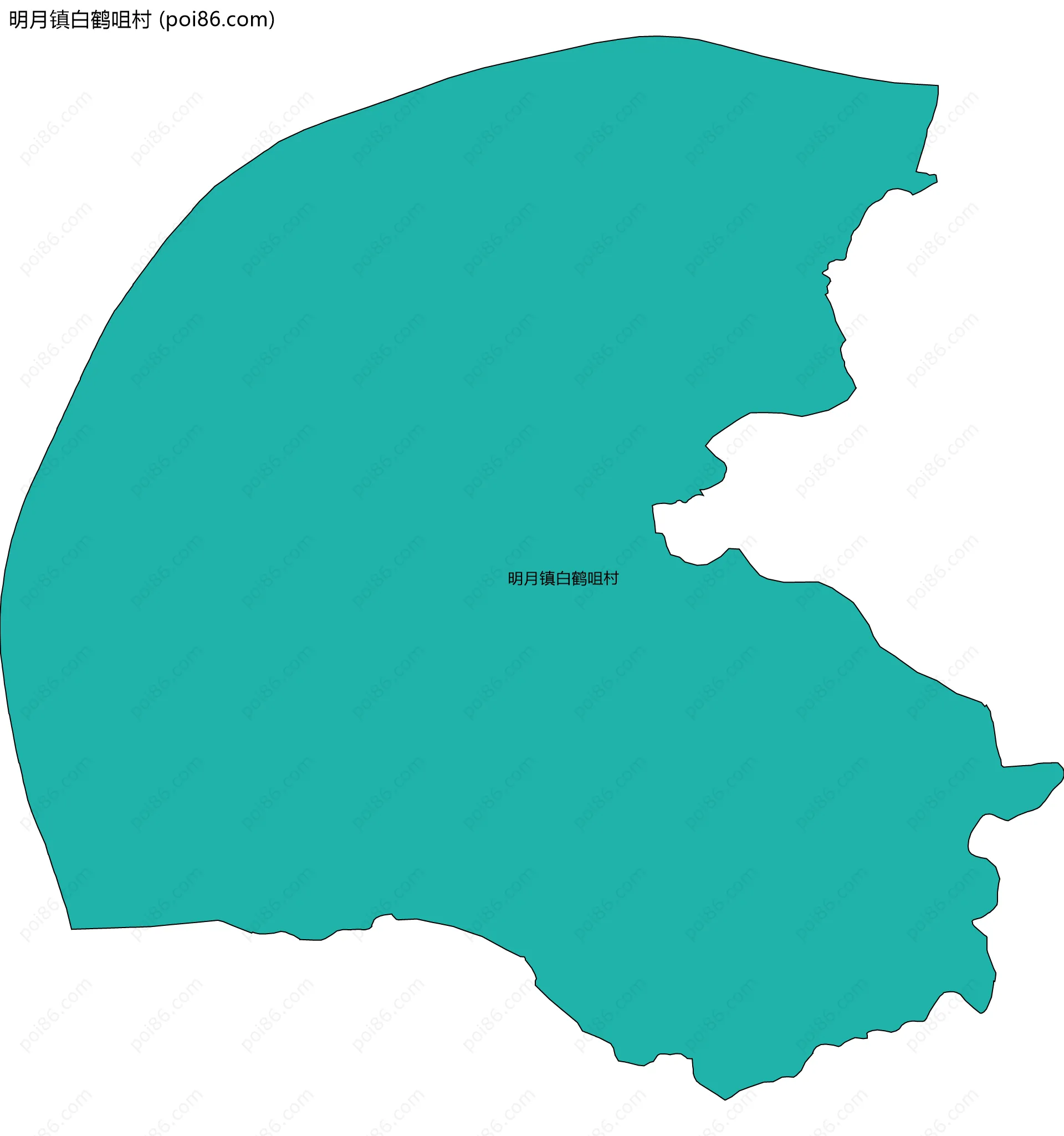 明月镇白鹤咀村边界地图