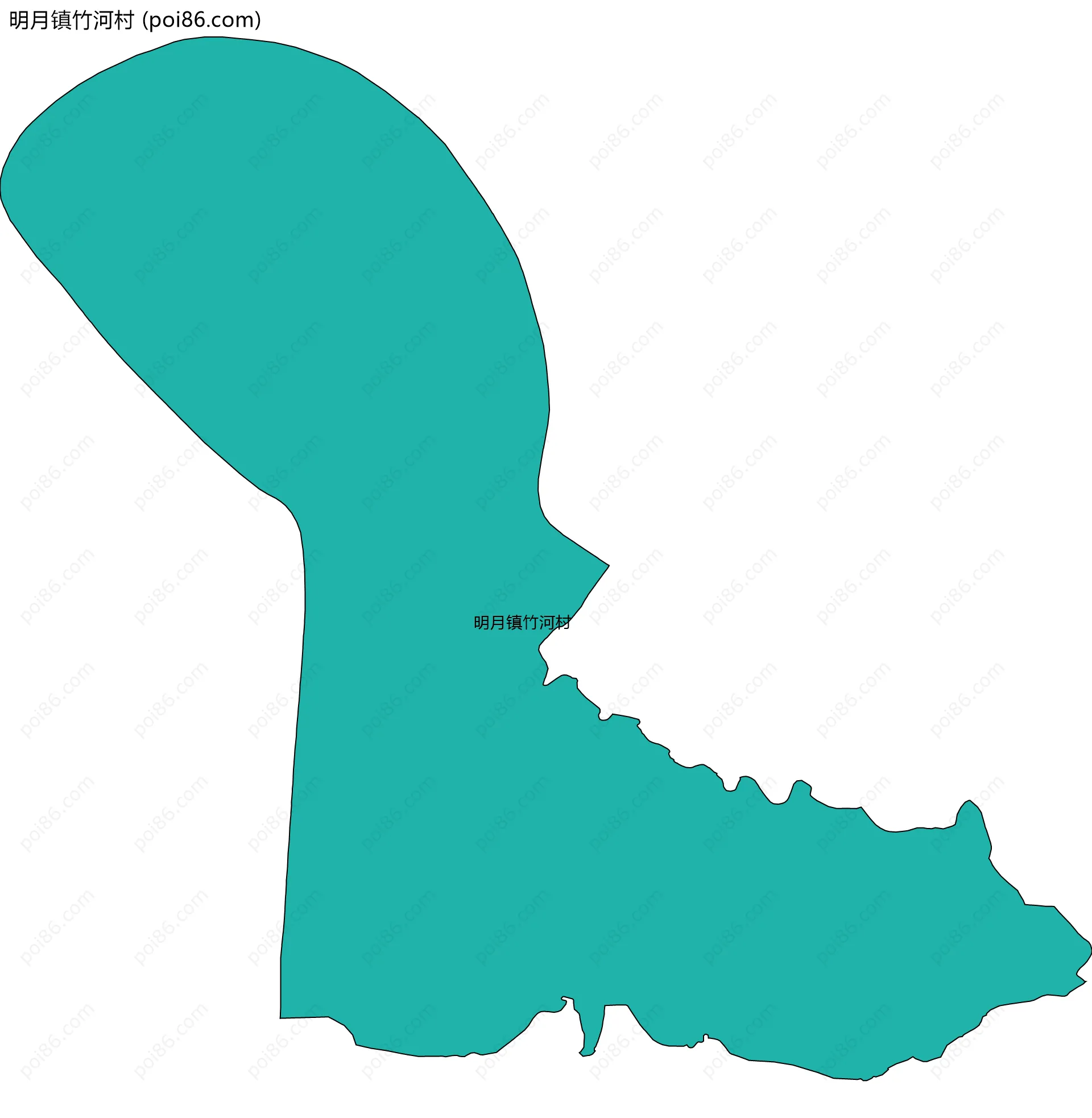 明月镇竹河村边界地图