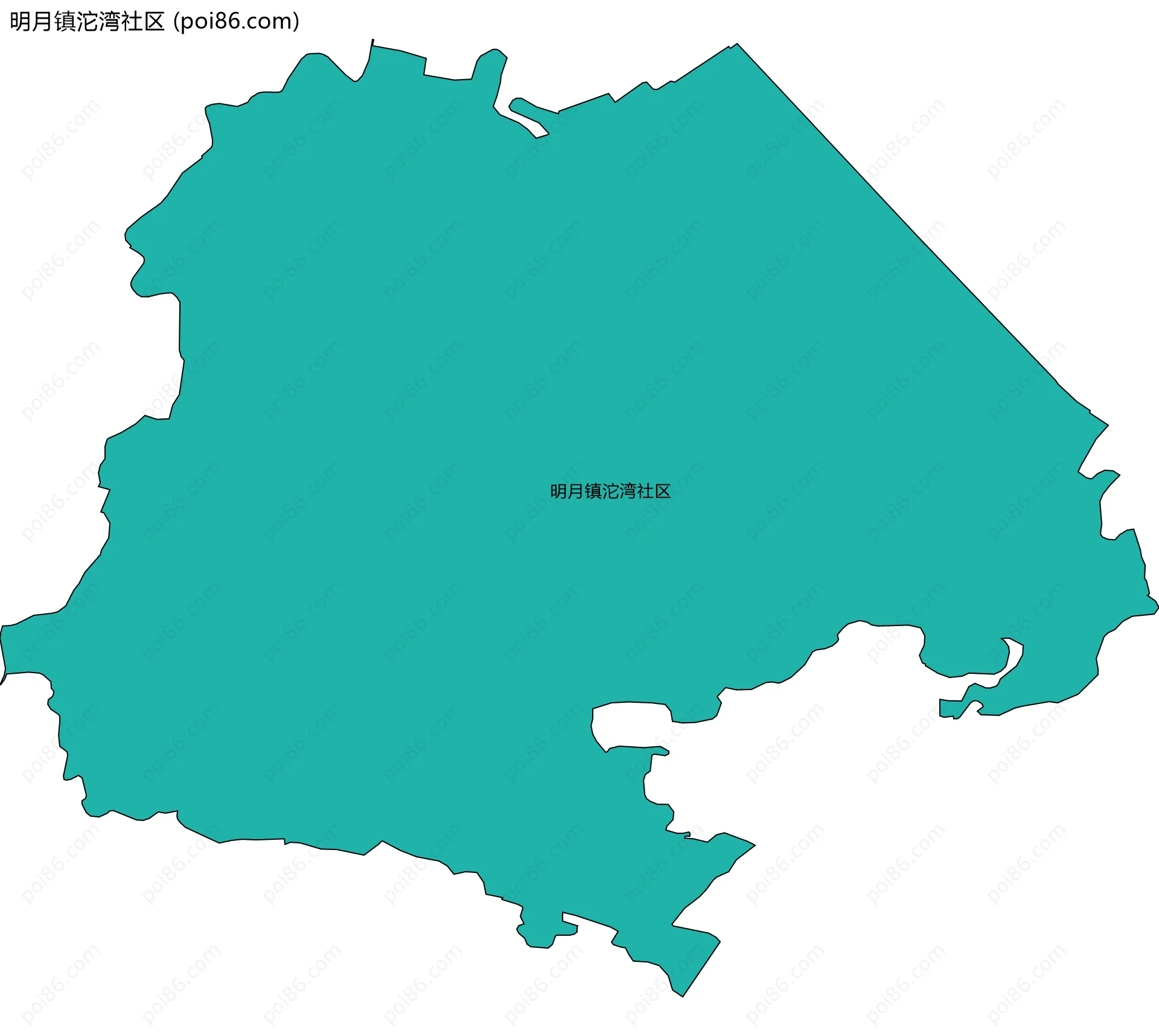 明月镇沱湾社区边界地图