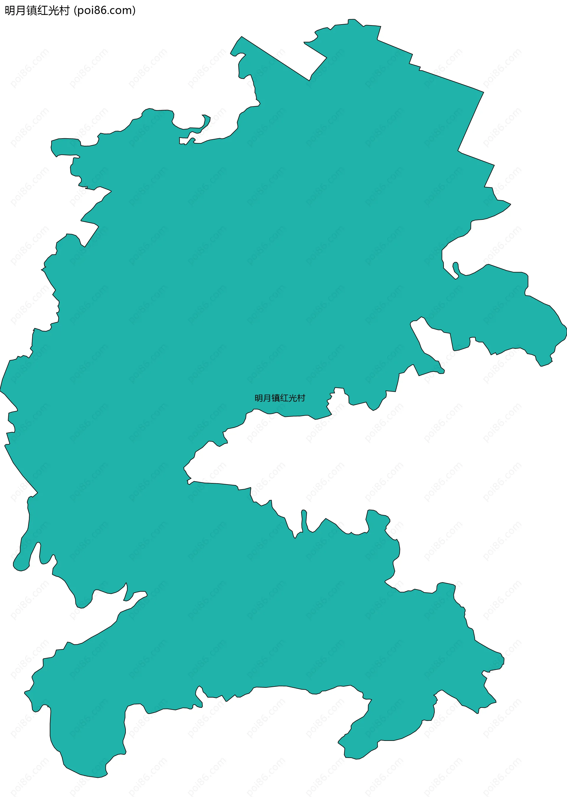 明月镇红光村边界地图