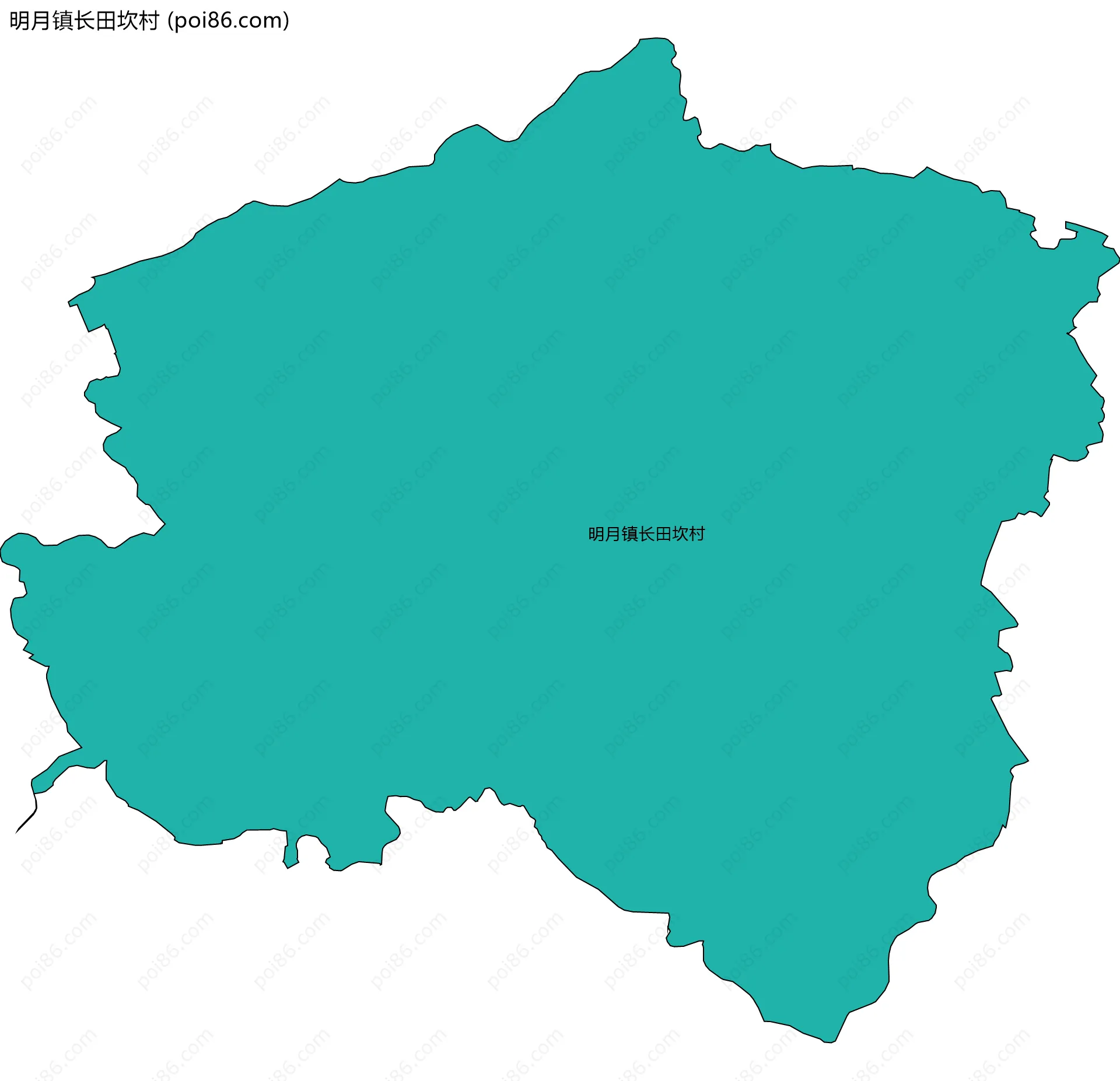 明月镇长田坎村边界地图