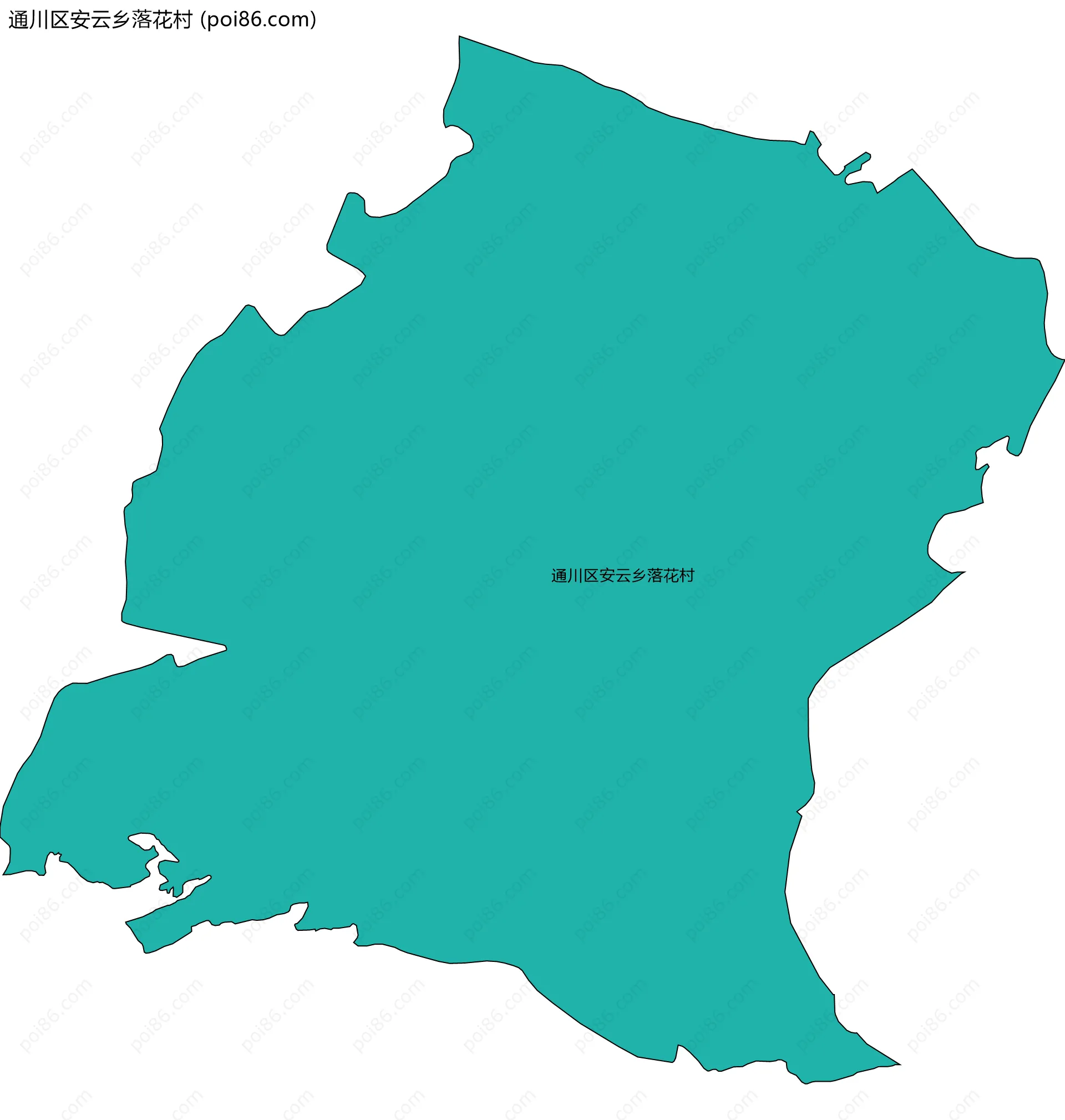 通川区安云乡落花村边界地图