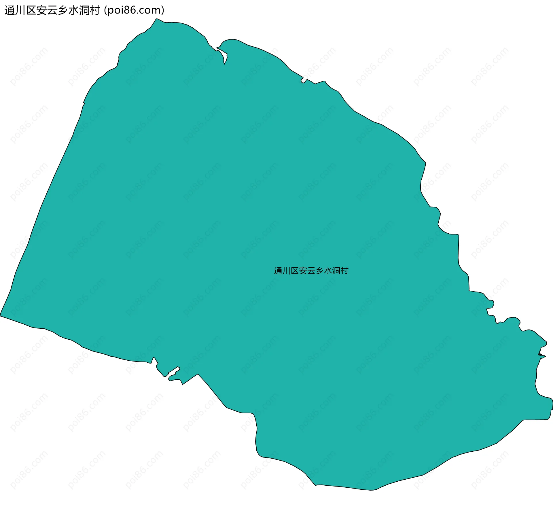 通川区安云乡水洞村边界地图