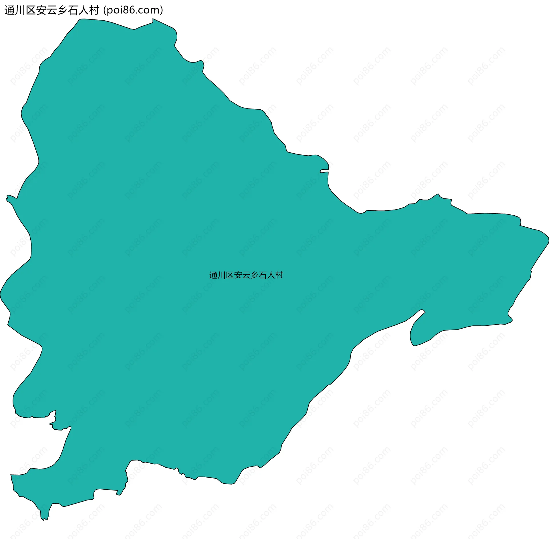 通川区安云乡石人村边界地图