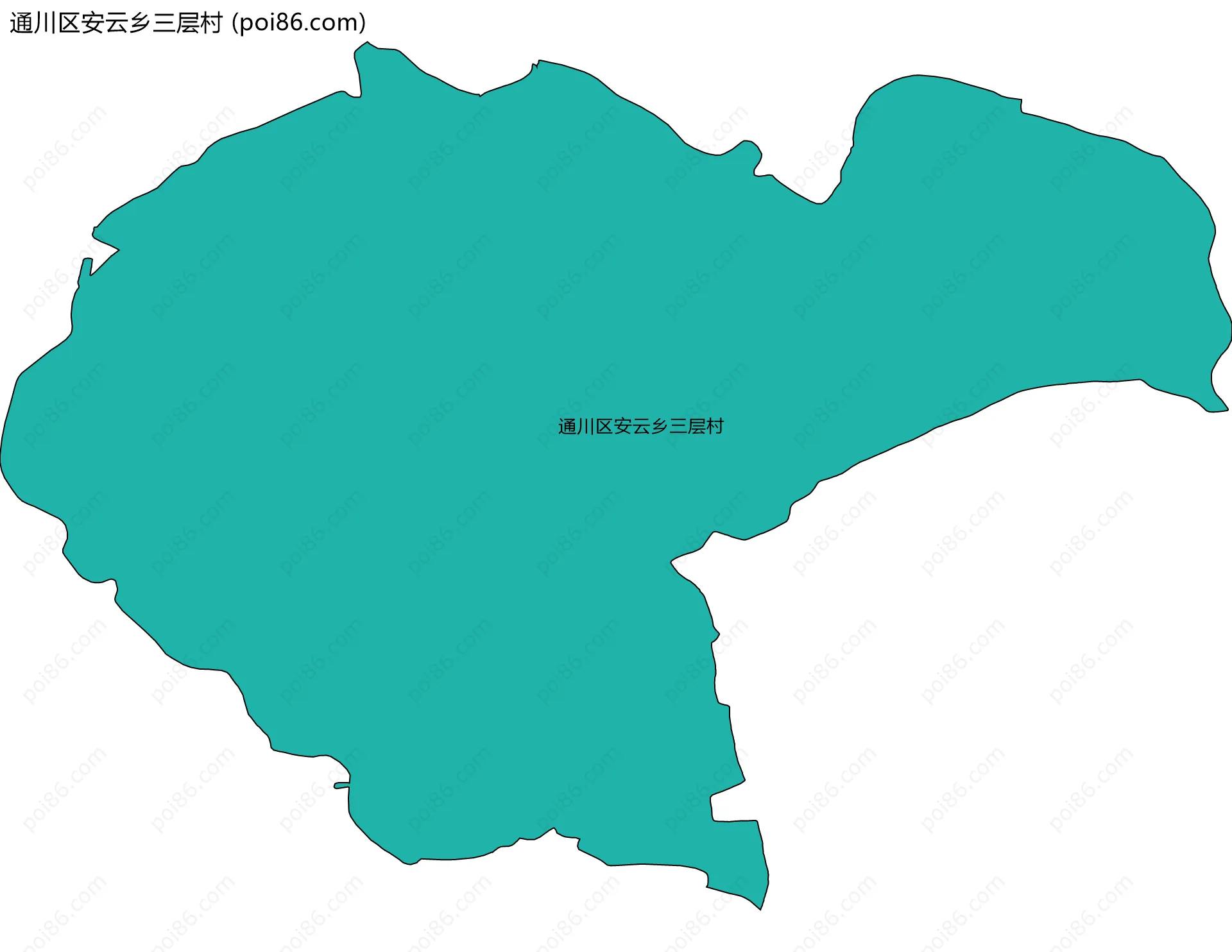 通川区安云乡三层村边界地图