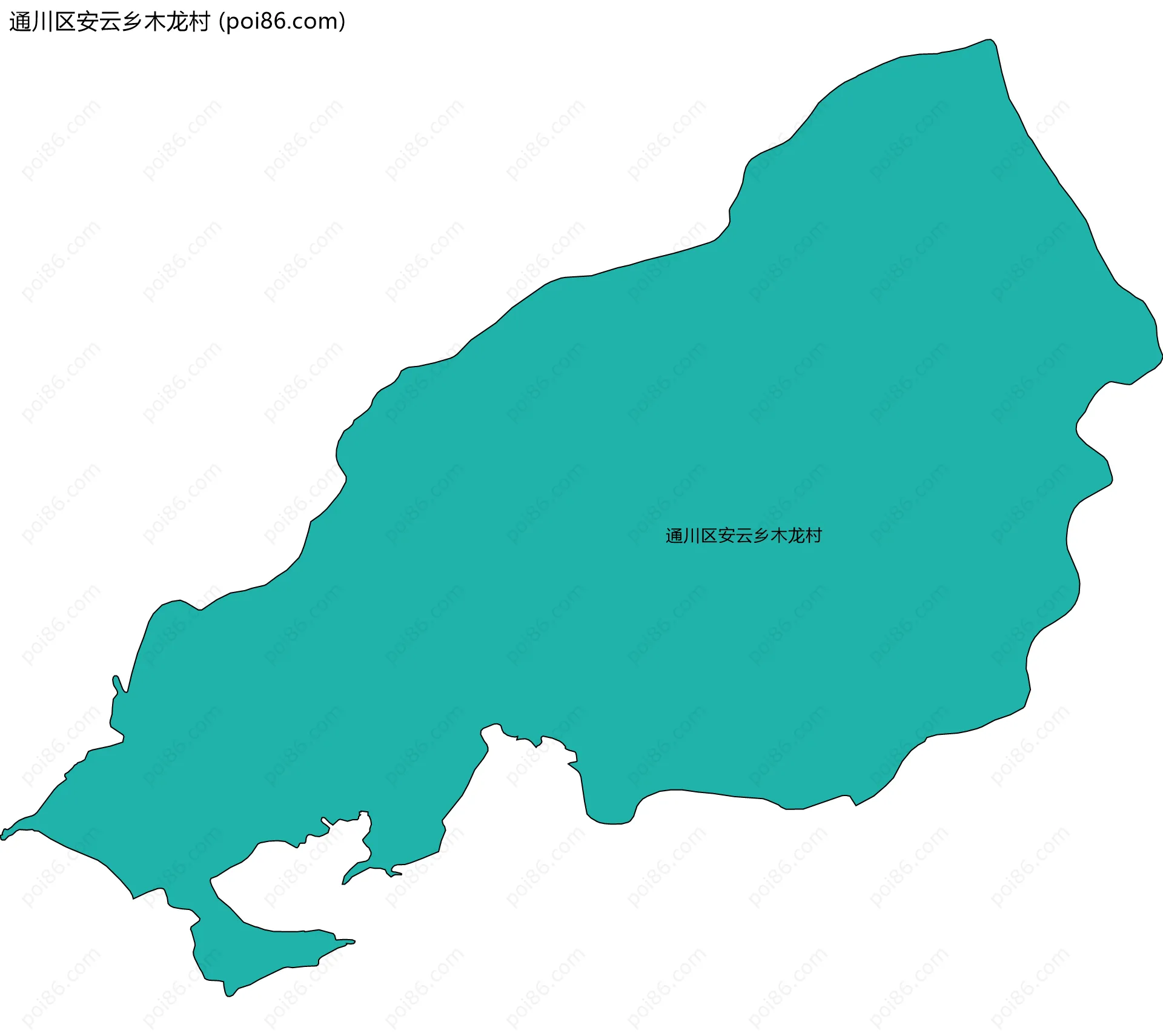 通川区安云乡木龙村边界地图