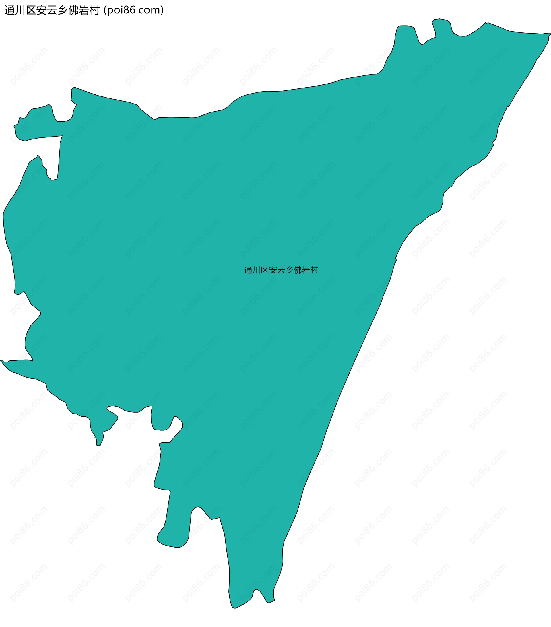 通川区安云乡佛岩村边界地图