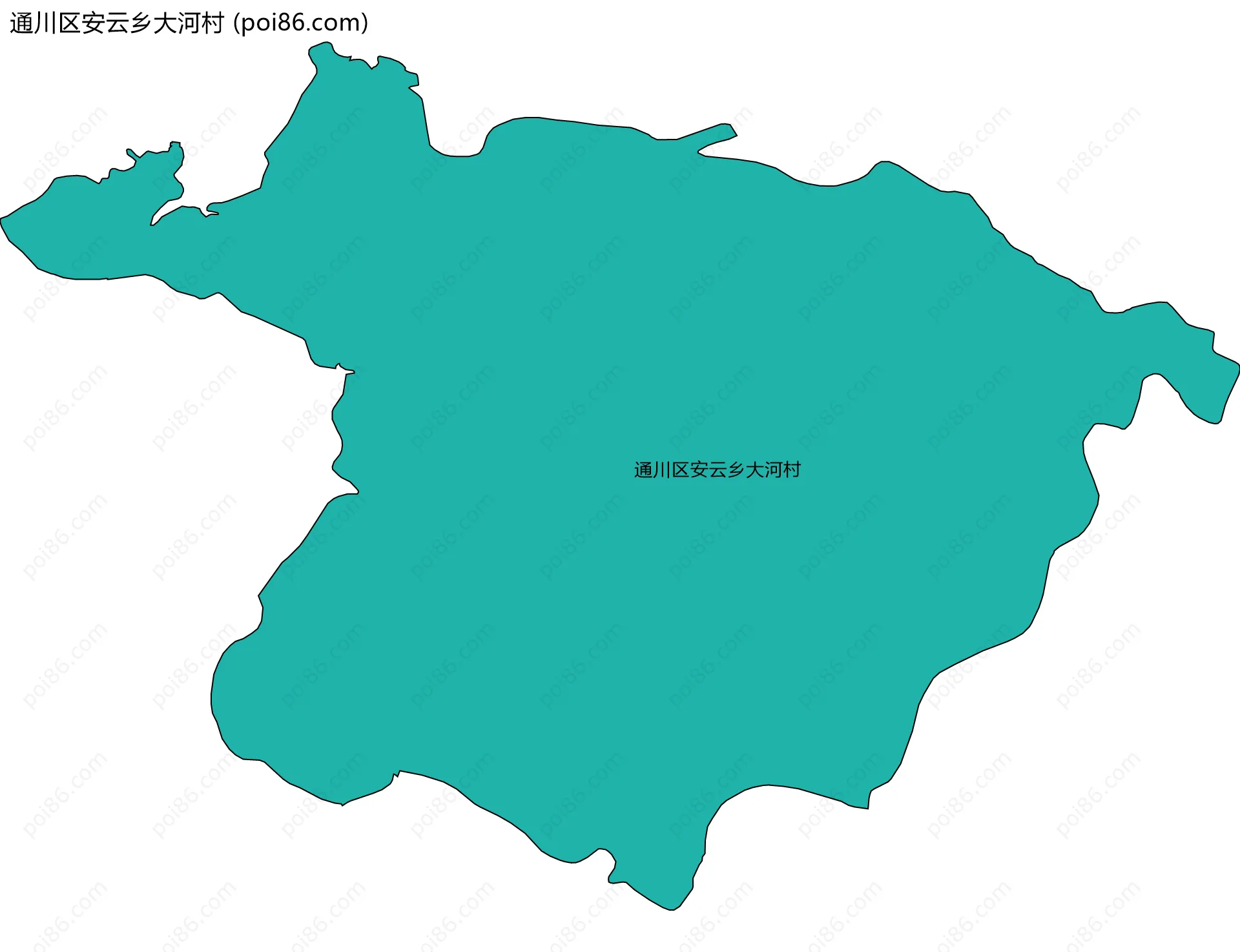 通川区安云乡大河村边界地图