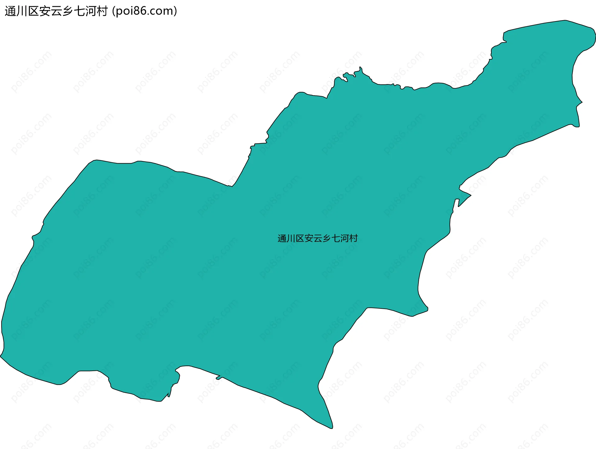 通川区安云乡七河村边界地图