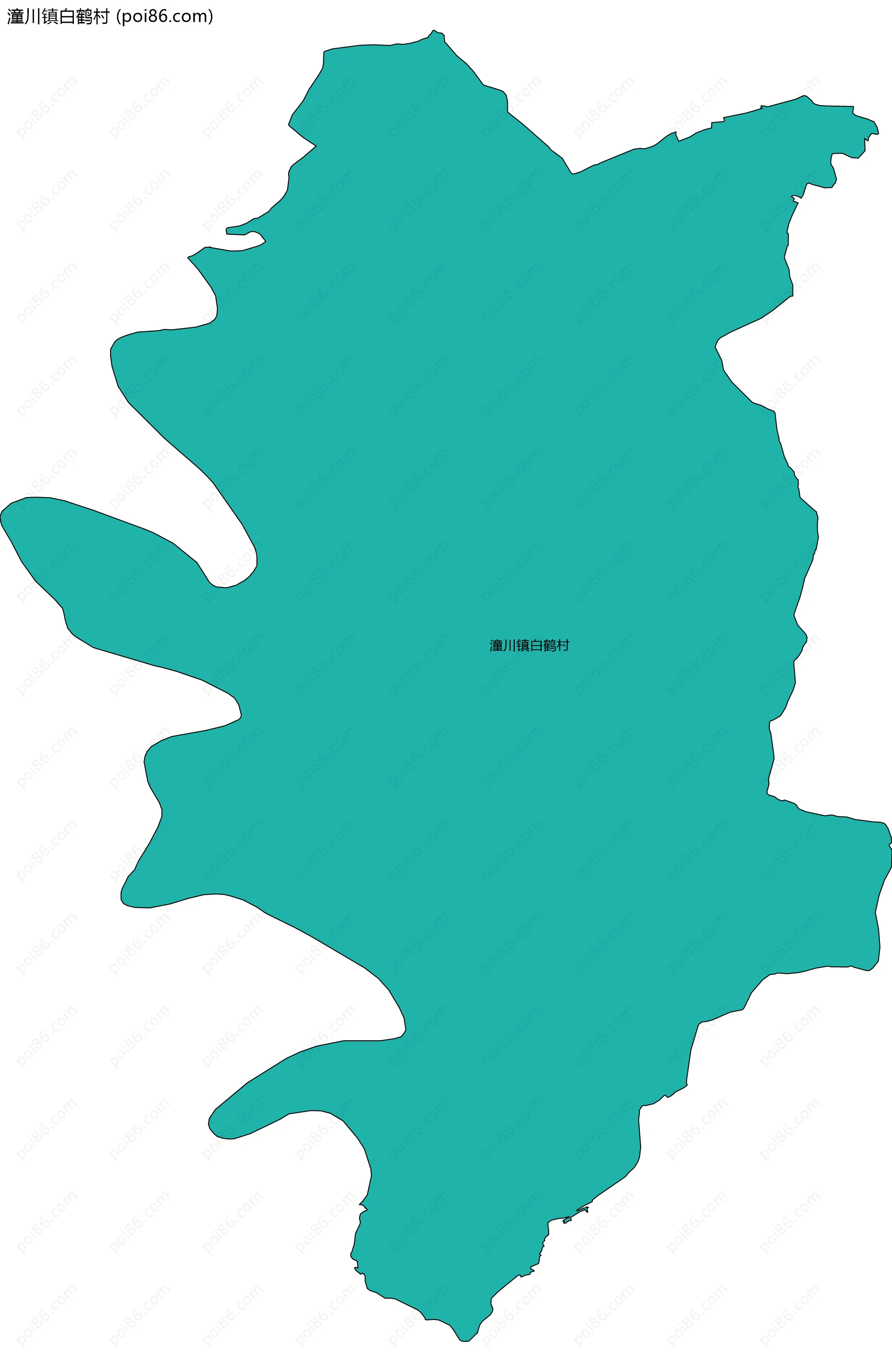 潼川镇白鹤村边界地图