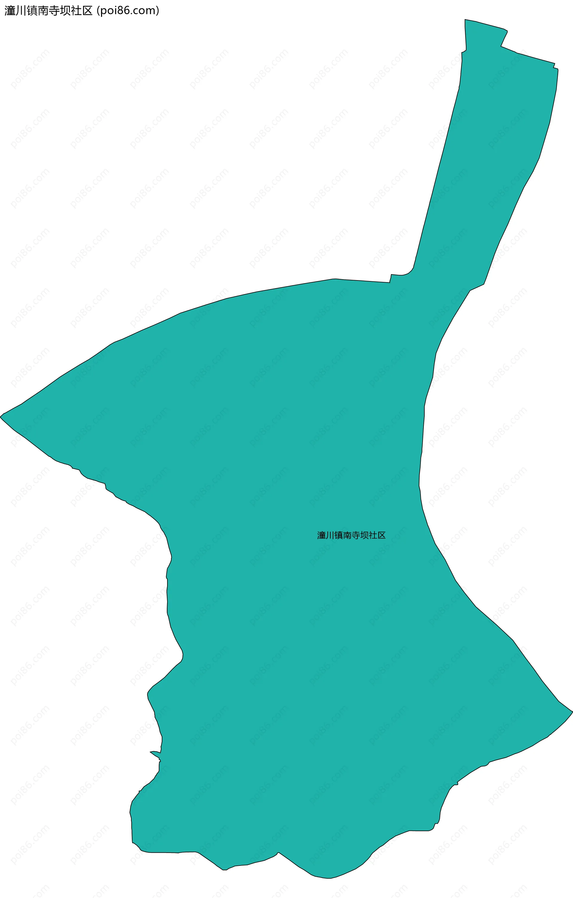 潼川镇南寺坝社区边界地图