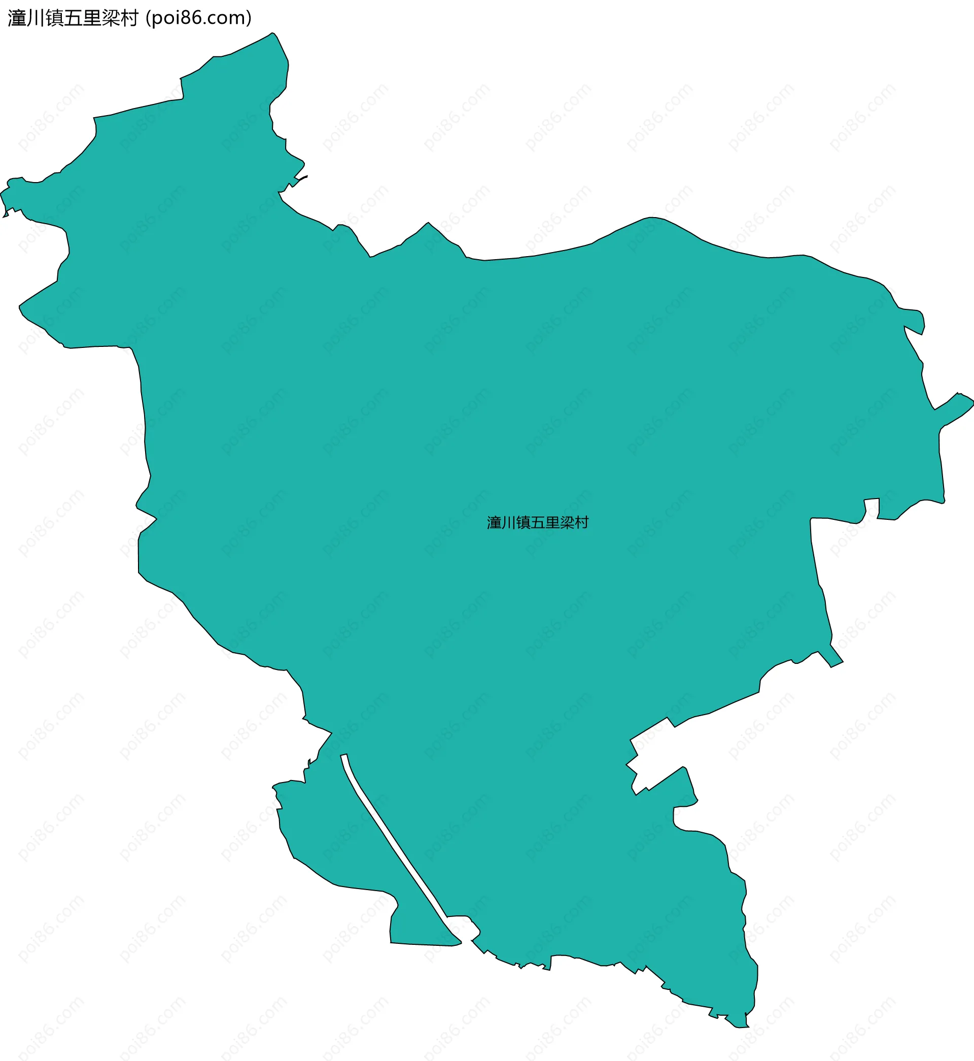 潼川镇五里梁村边界地图