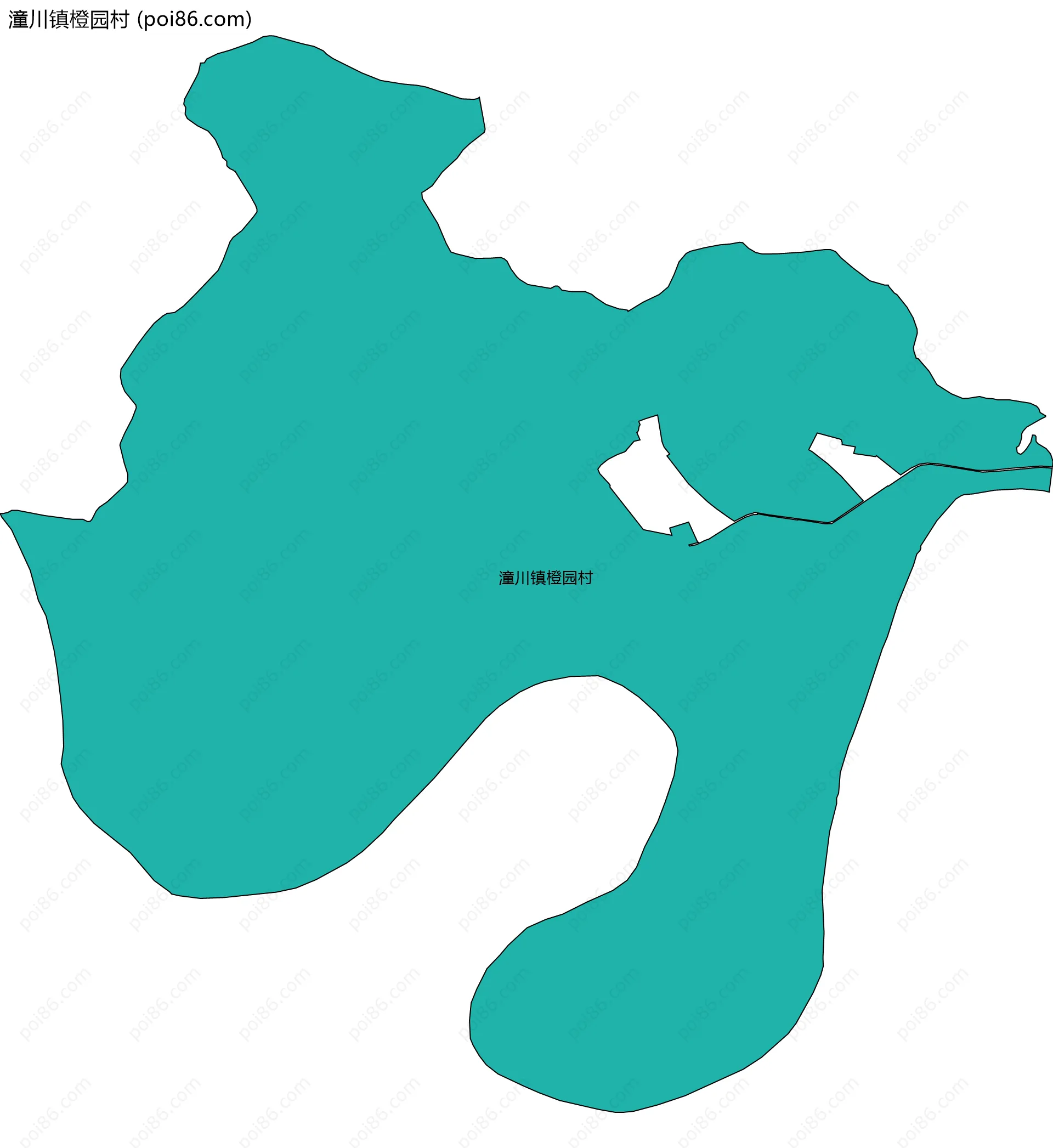 潼川镇橙园村边界地图