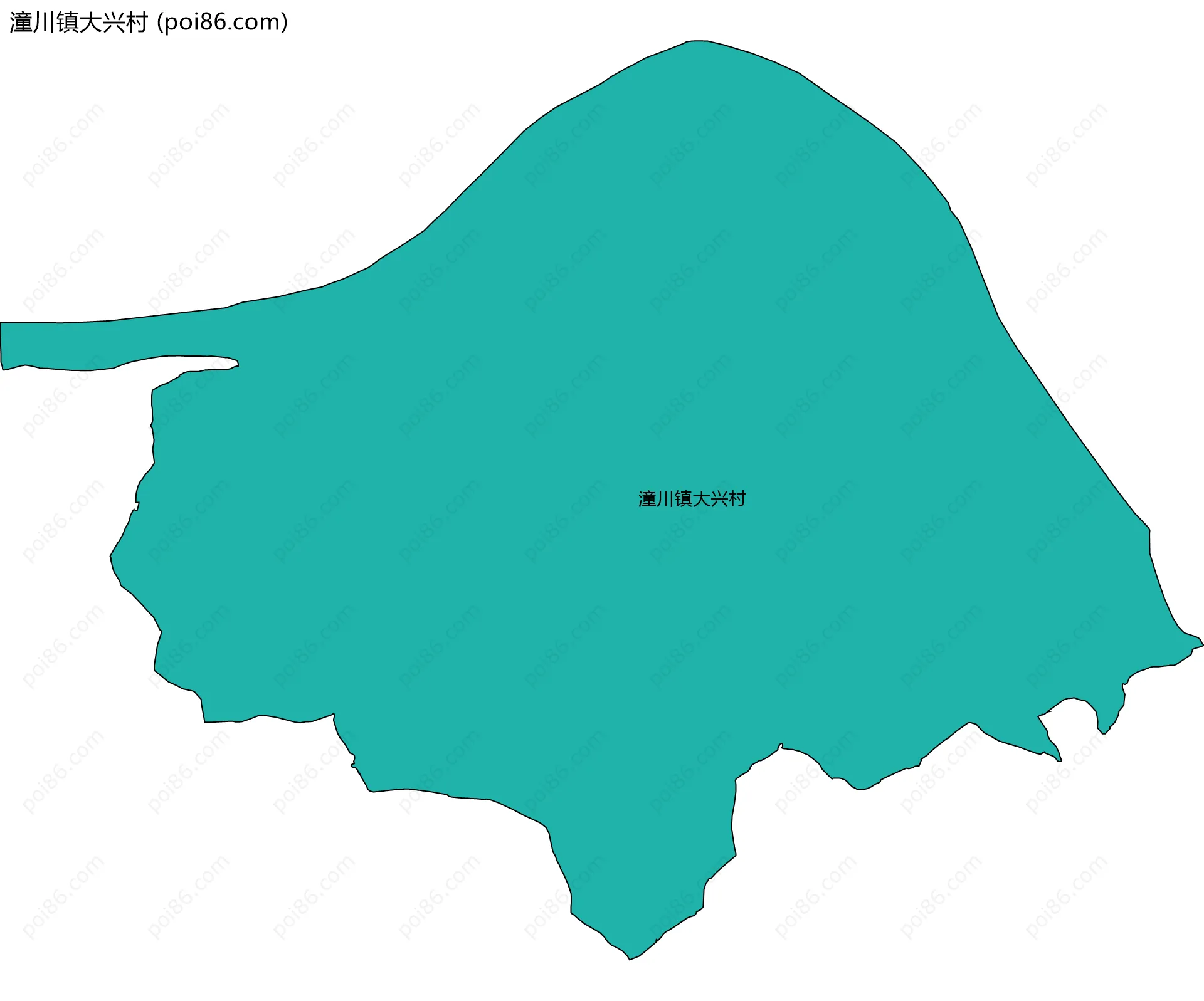 潼川镇大兴村边界地图