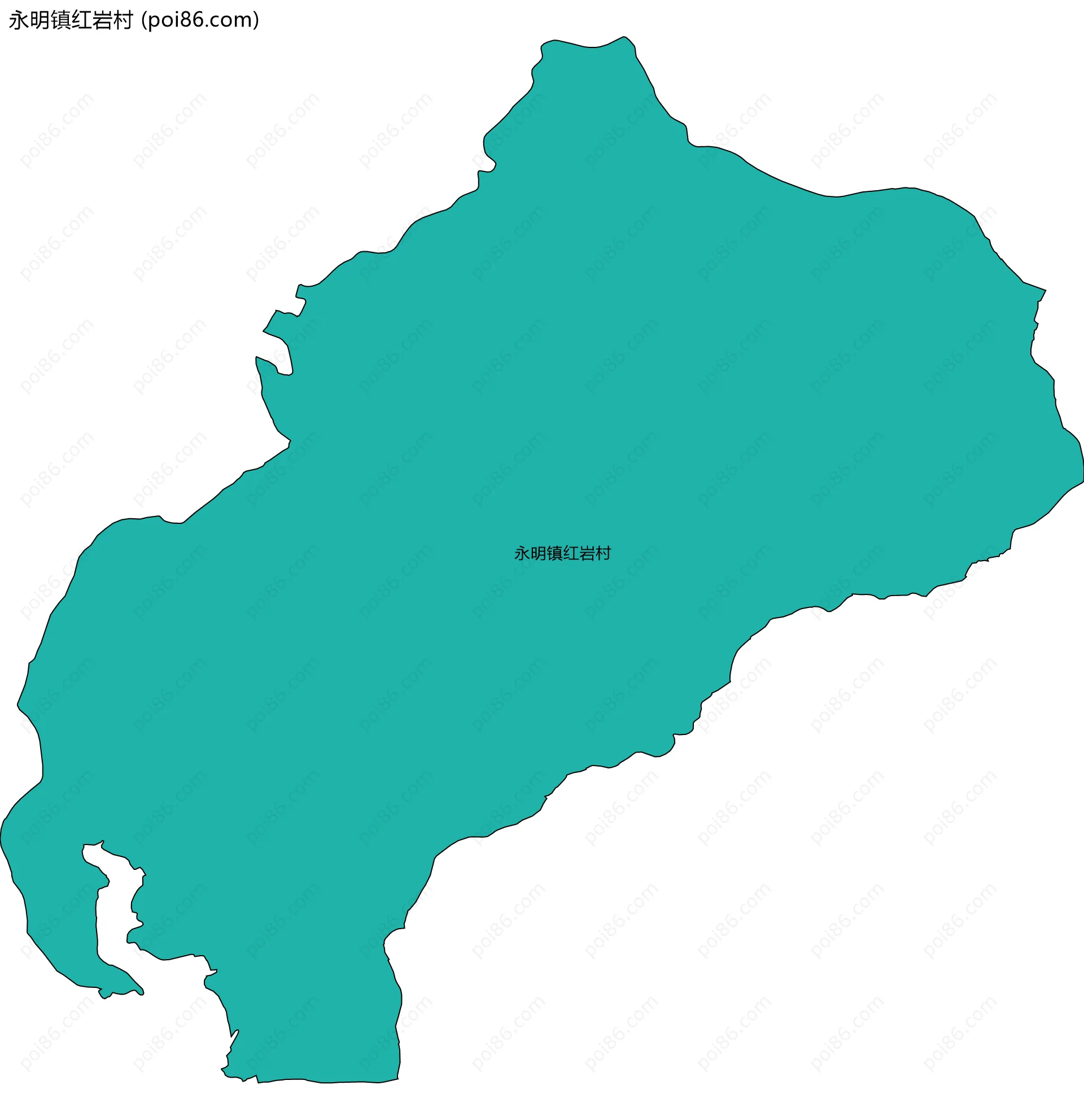 永明镇红岩村边界地图