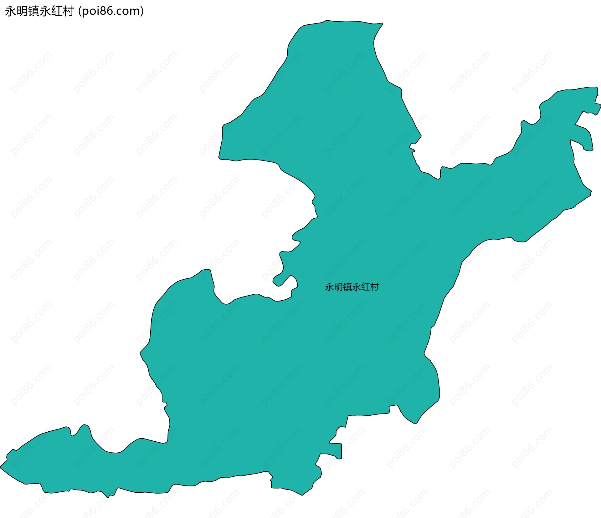 永明镇永红村边界地图