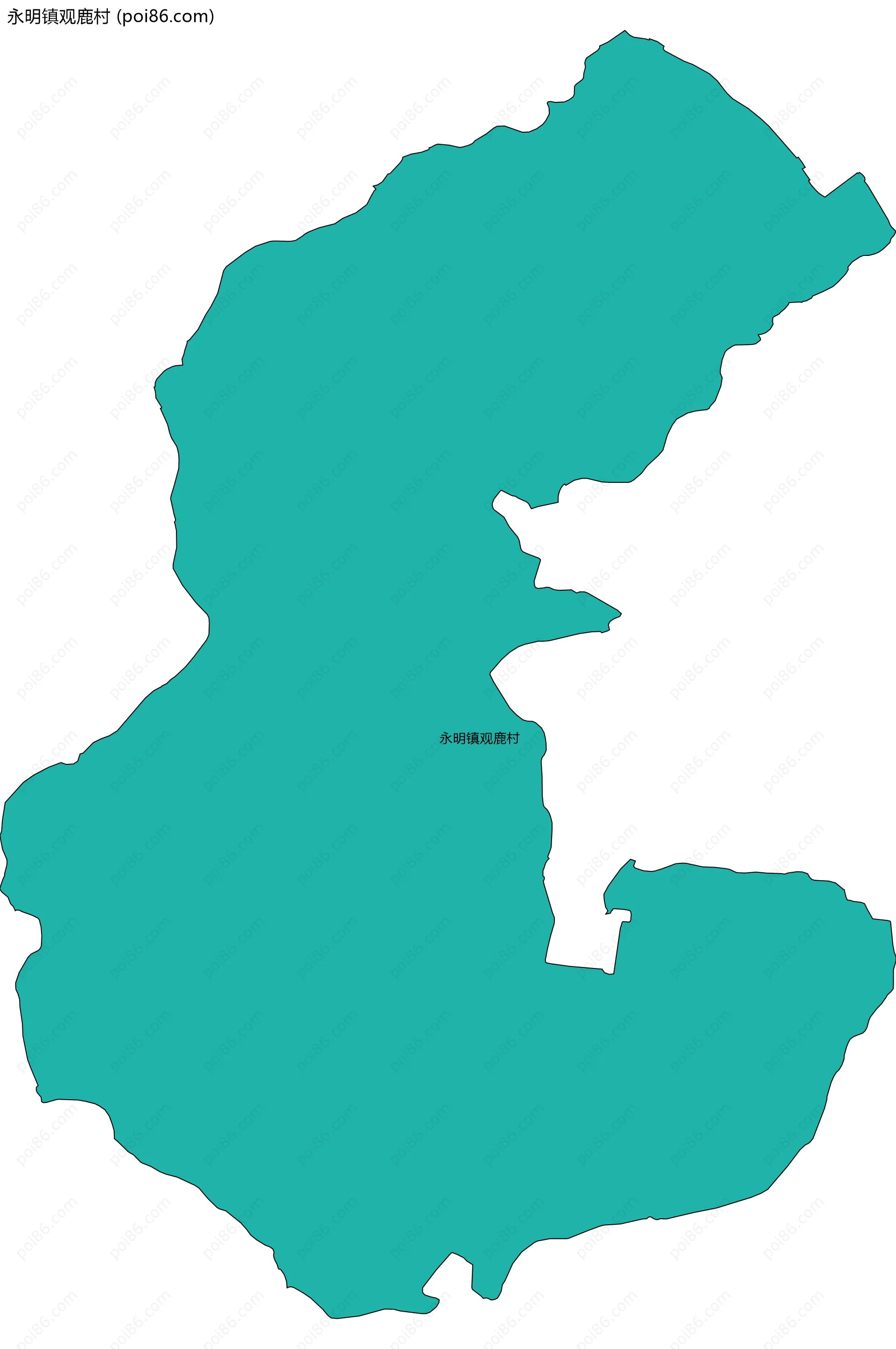 永明镇观鹿村边界地图