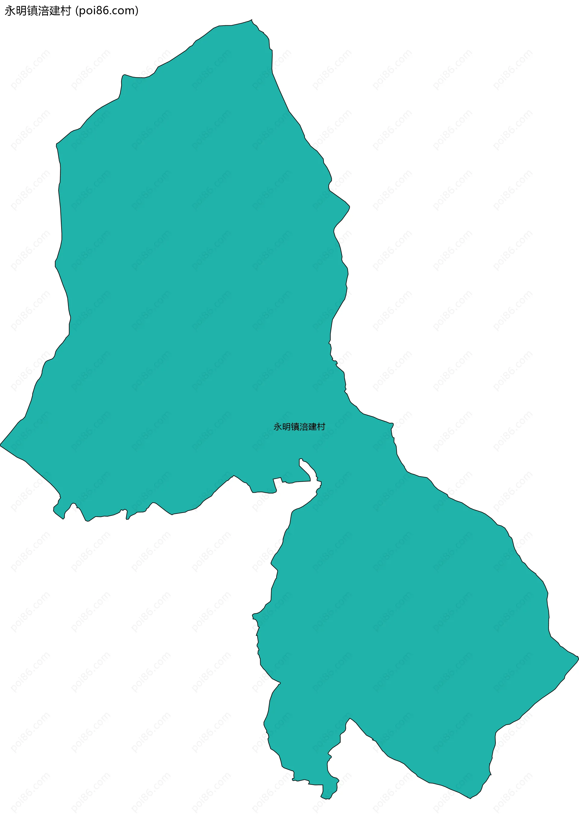 永明镇涪建村边界地图