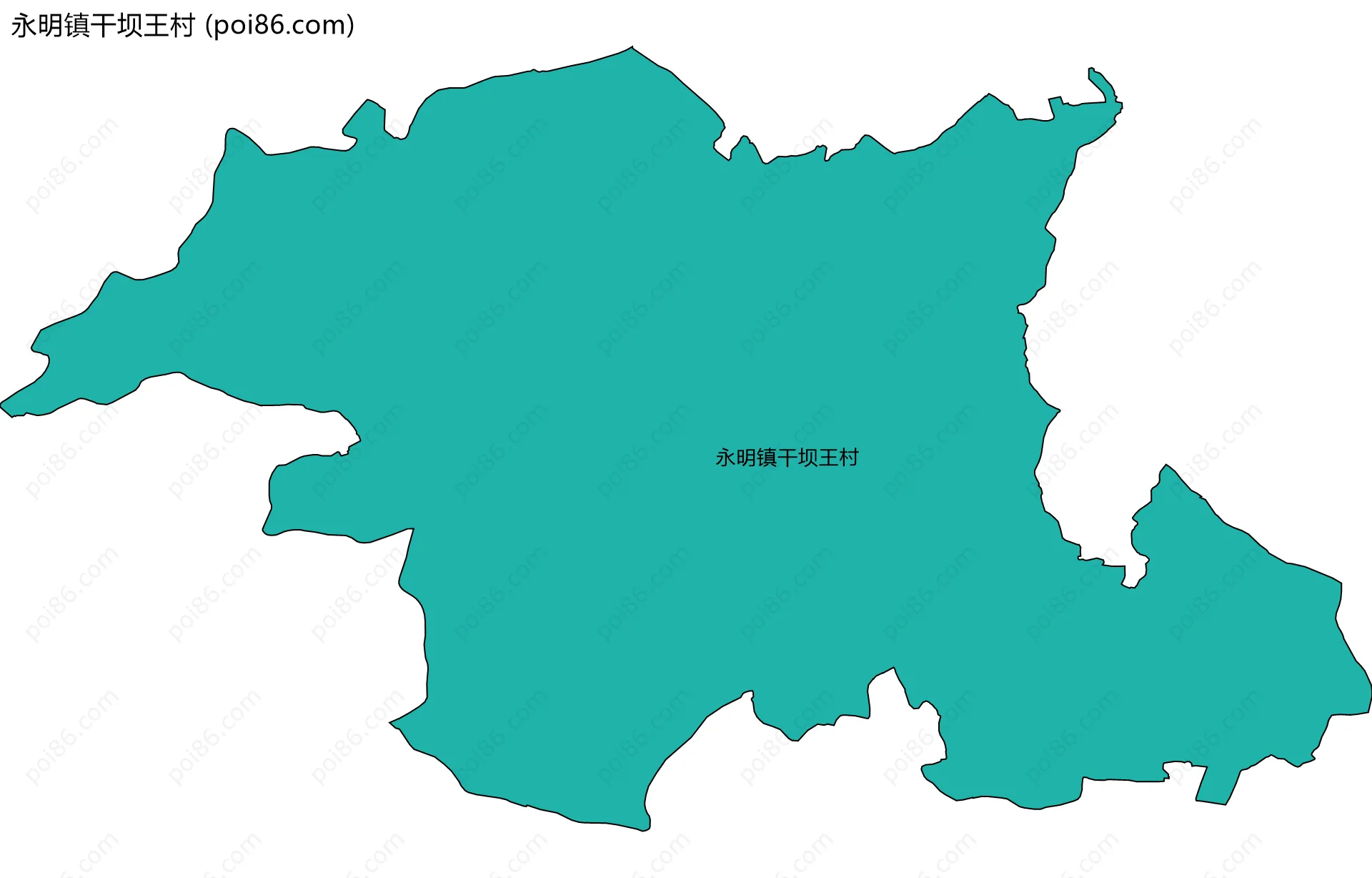 永明镇干坝王村边界地图