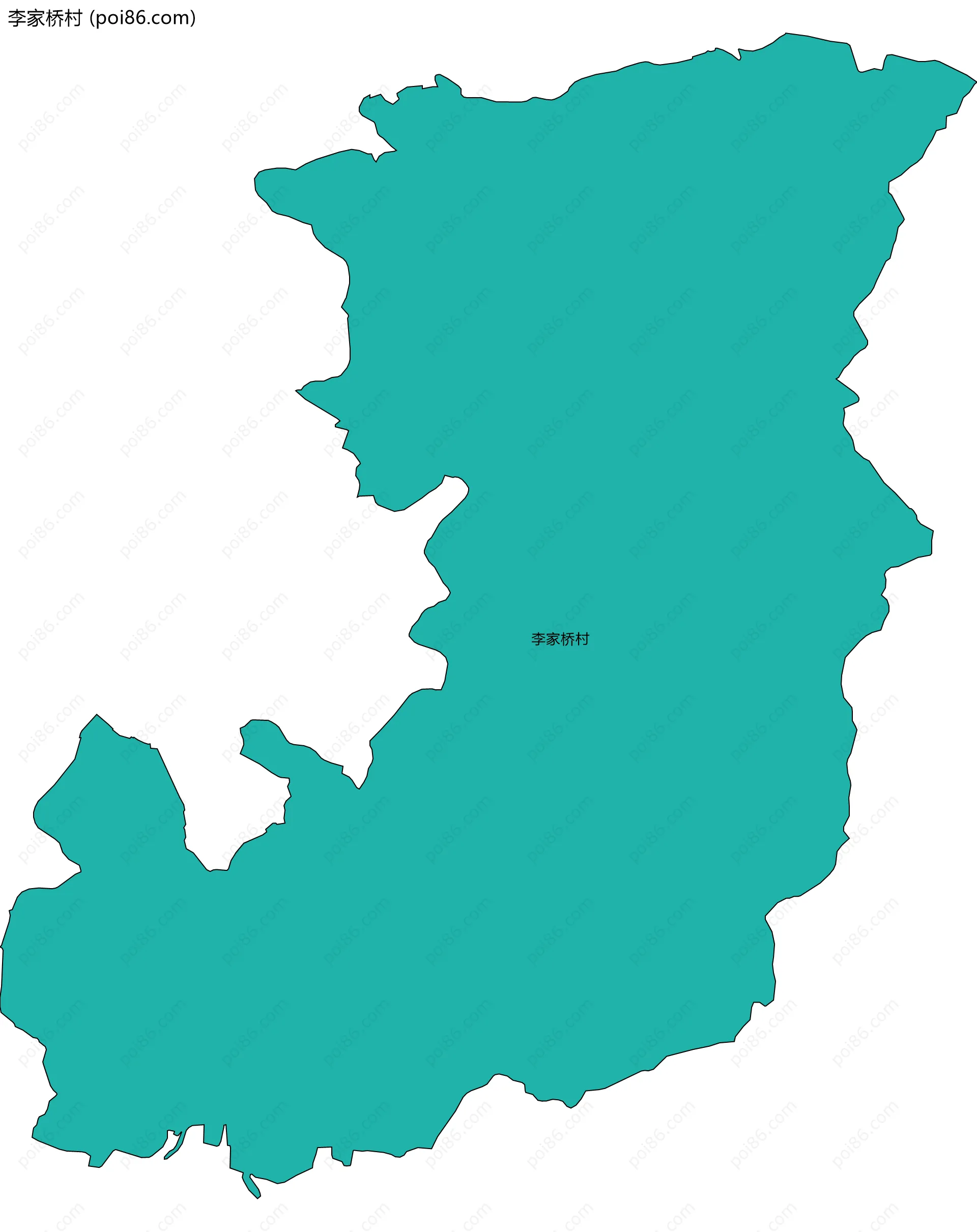 李家桥村边界地图