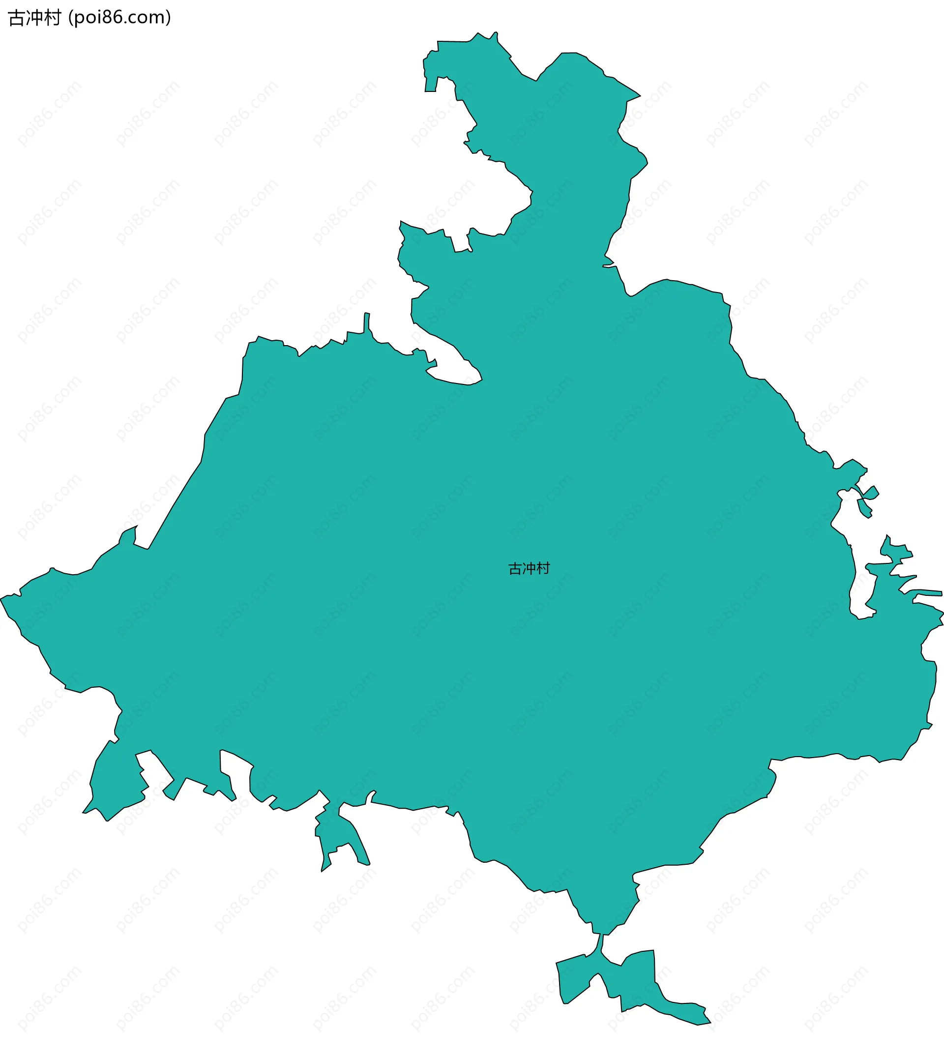 古冲村边界地图