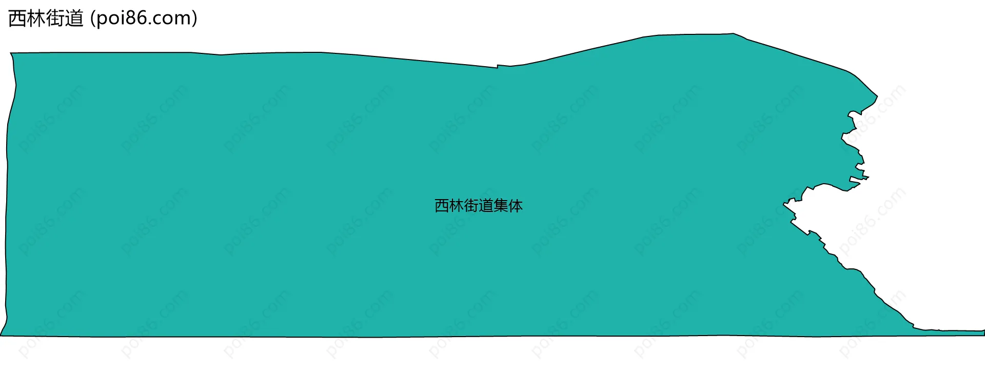 西林街道边界地图(五级行政区划)