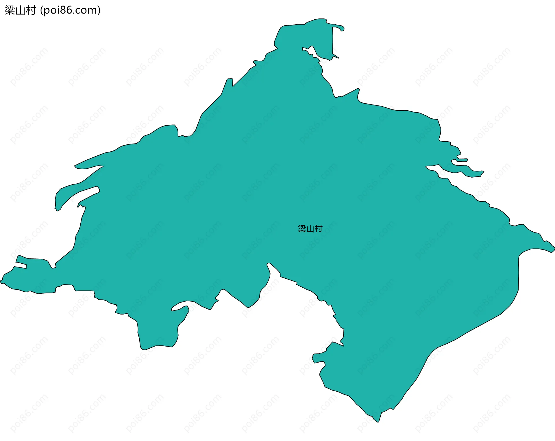 梁山村边界地图