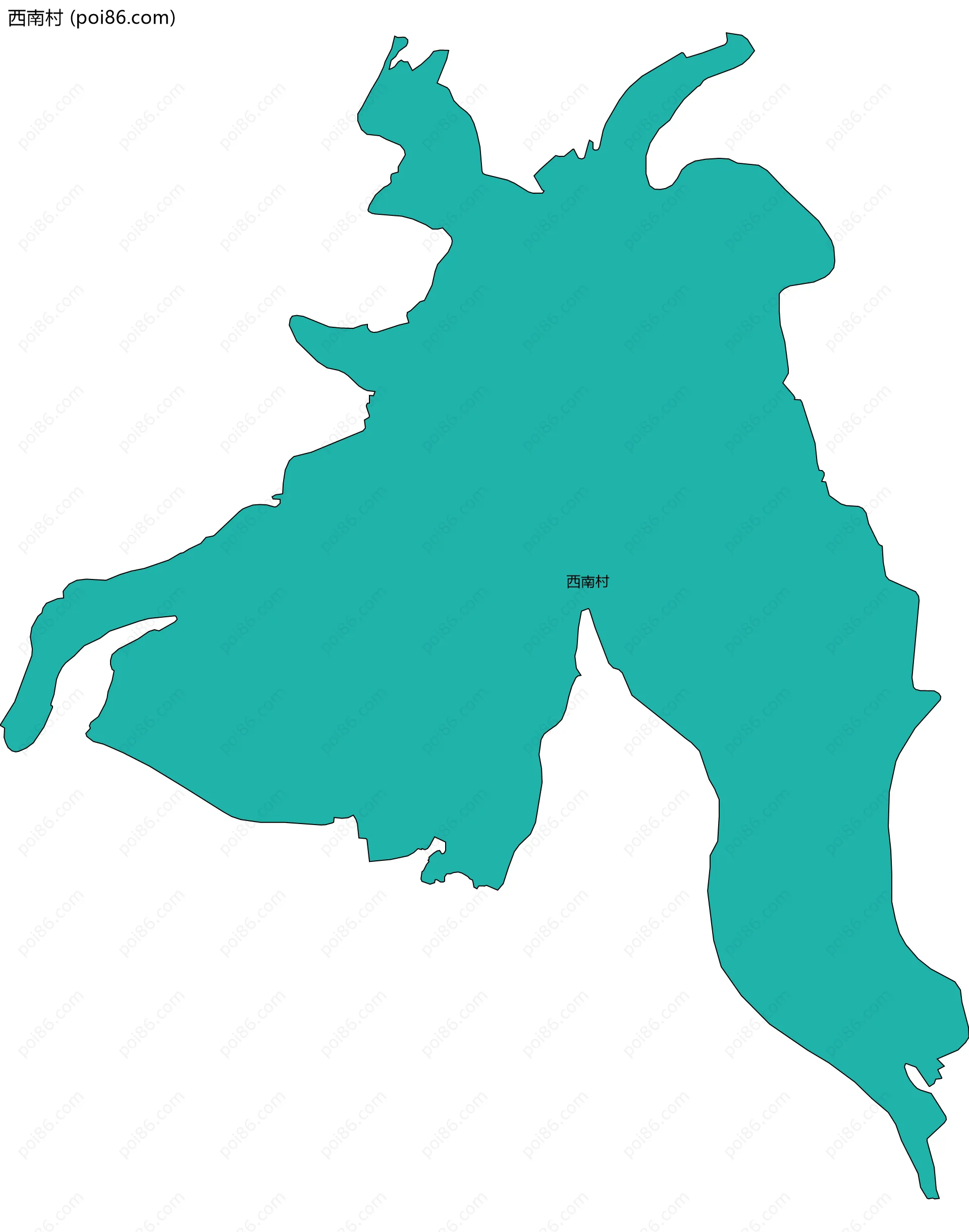 西南村边界地图