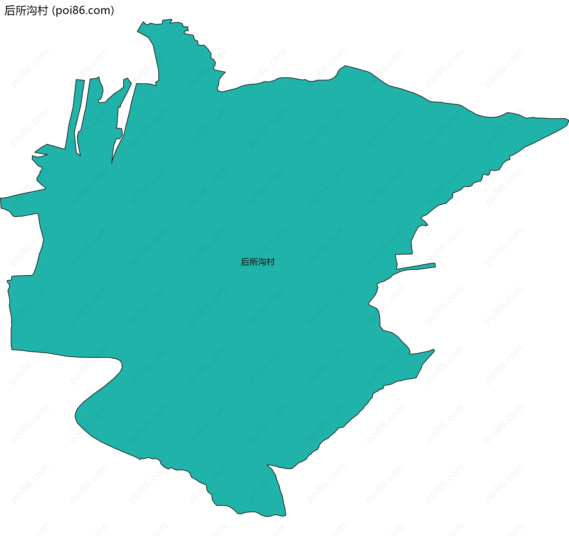 后所沟村边界地图