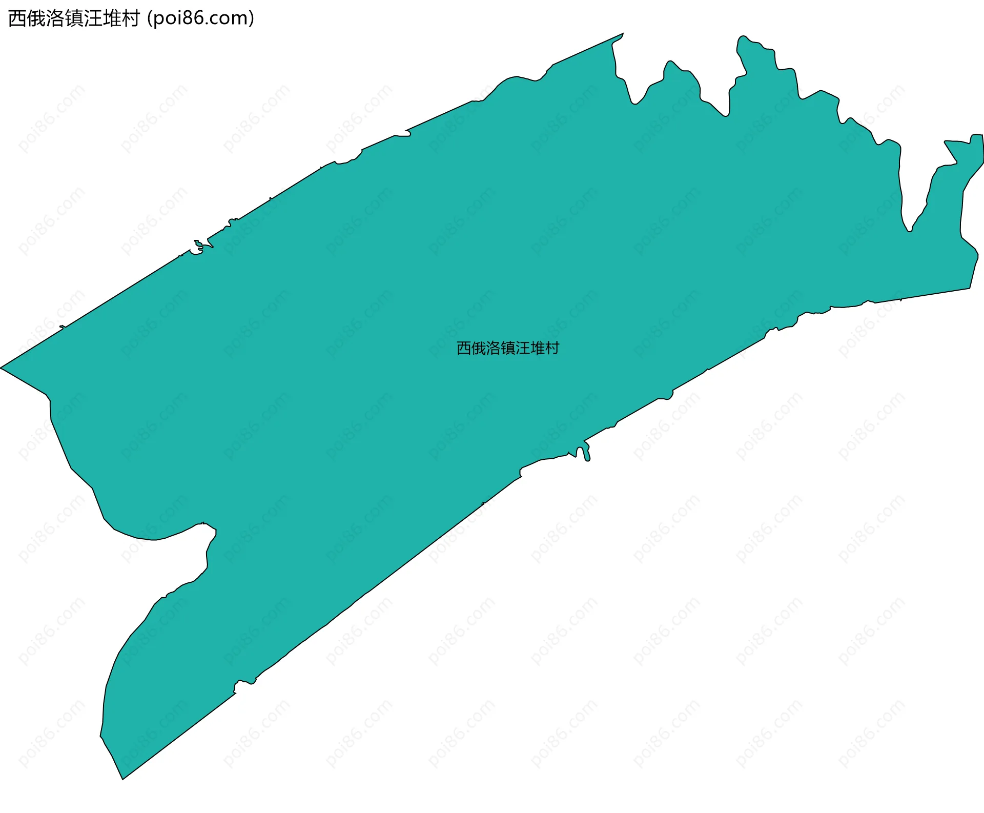 西俄洛镇汪堆村边界地图