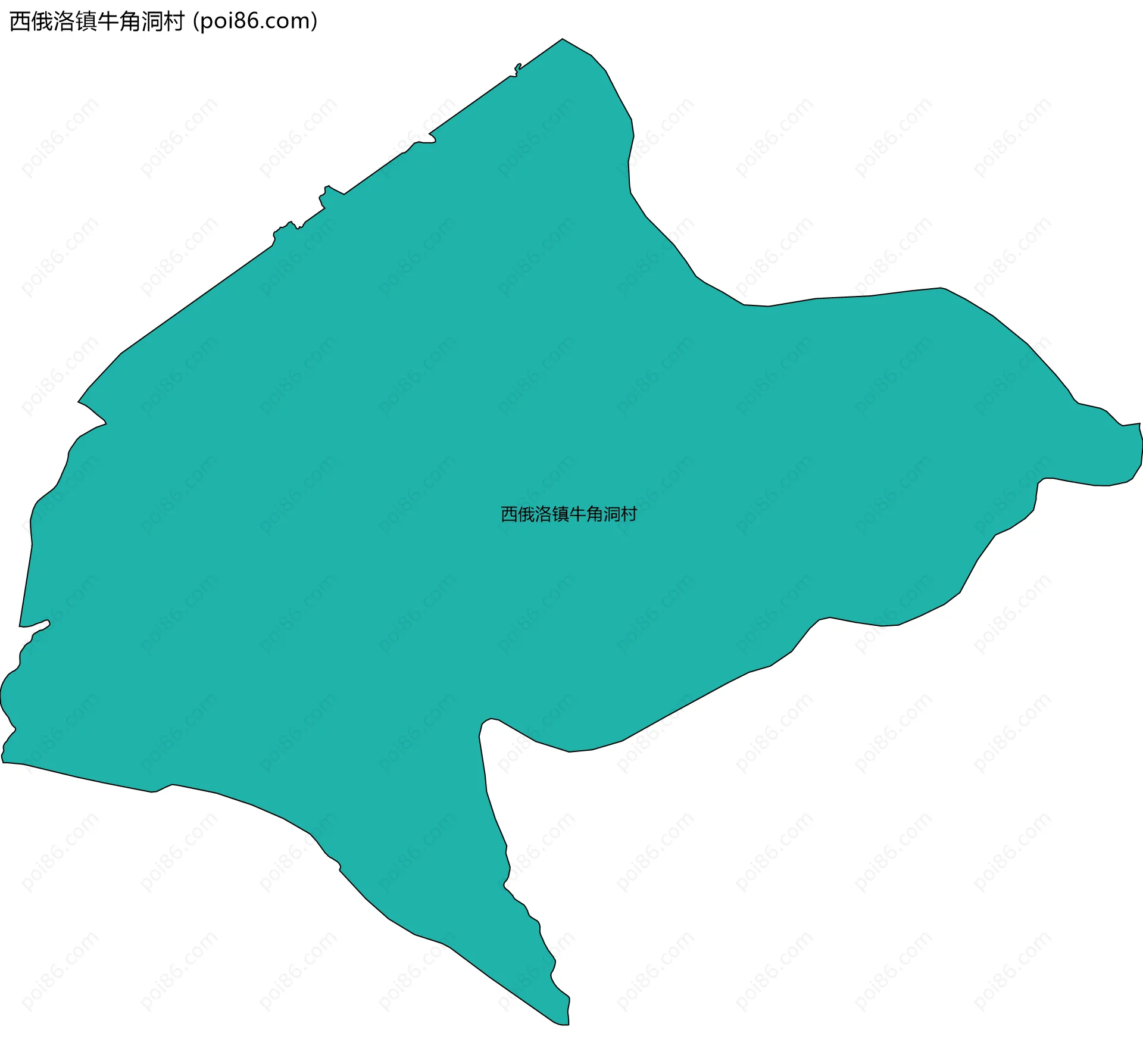 西俄洛镇牛角洞村边界地图