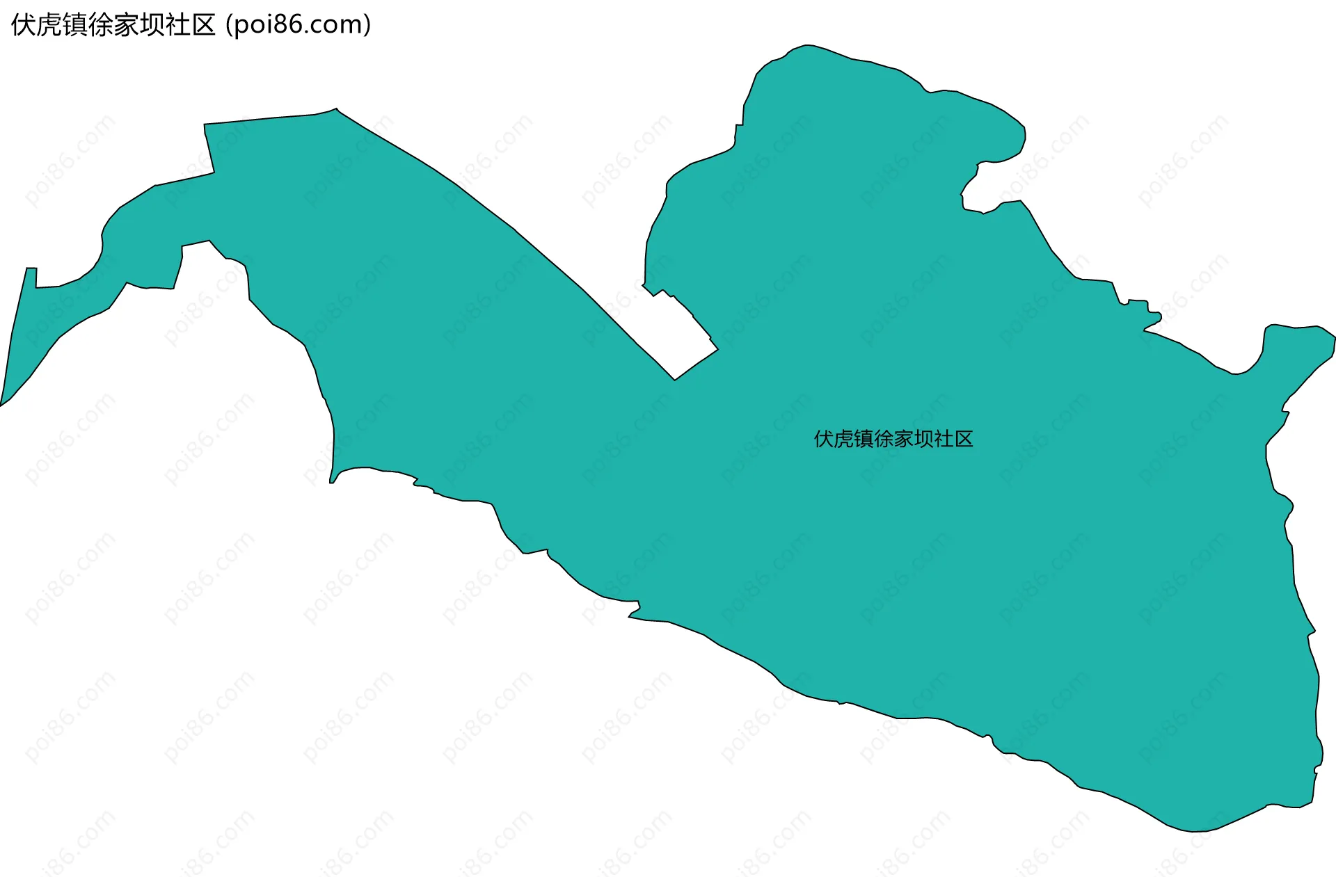 伏虎镇徐家坝社区边界地图