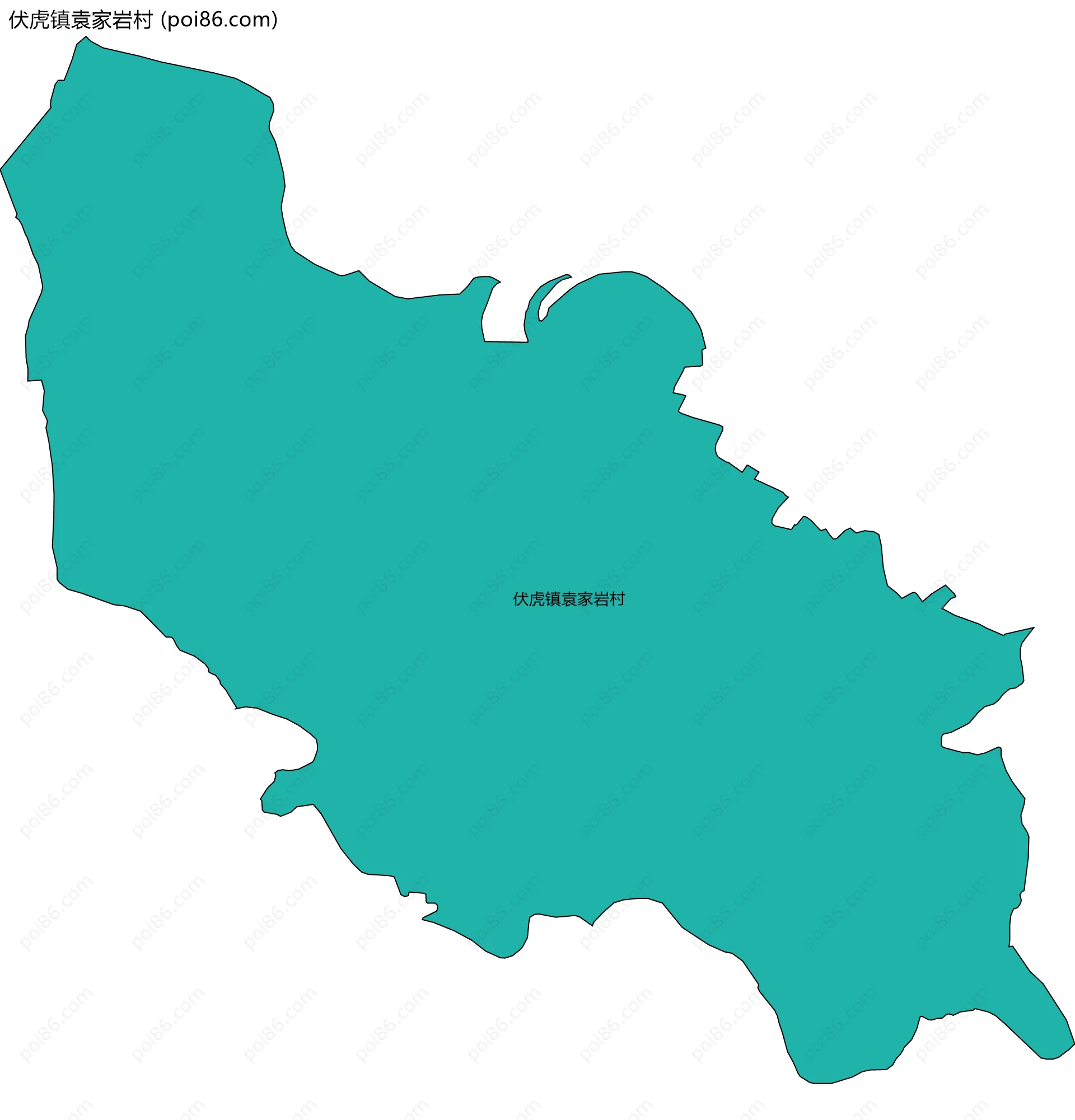 伏虎镇袁家岩村边界地图