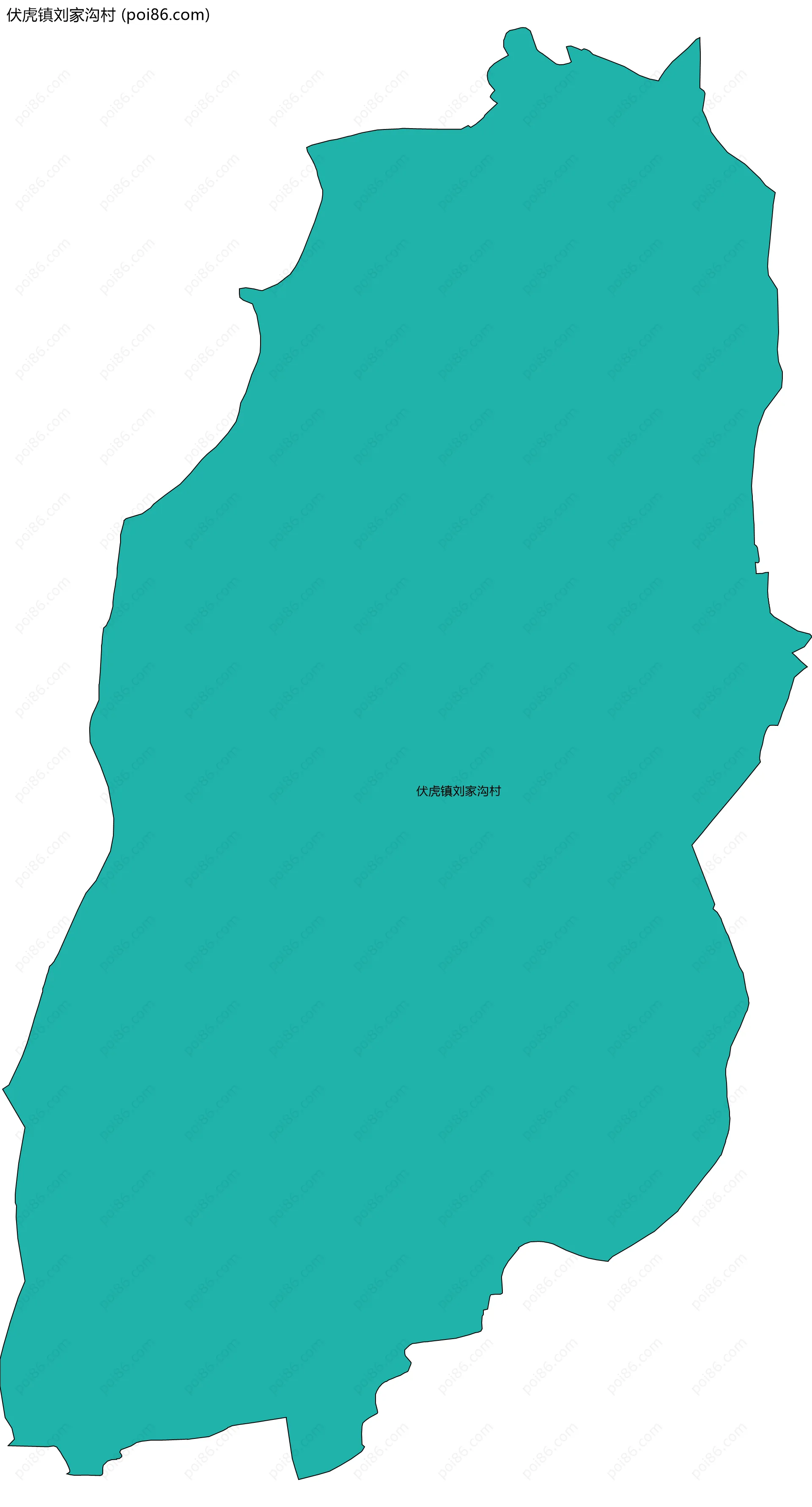 伏虎镇刘家沟村边界地图