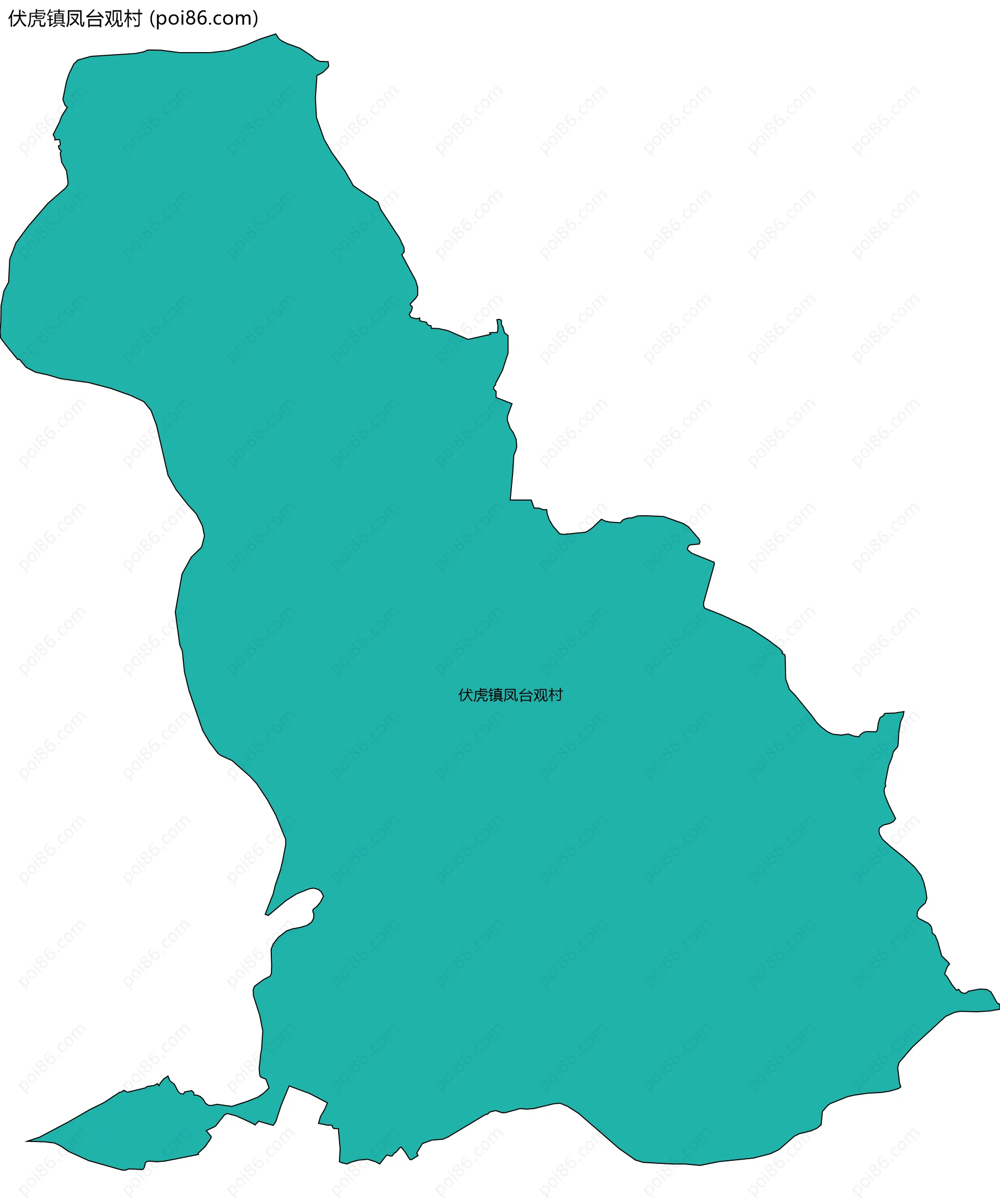 伏虎镇凤台观村边界地图