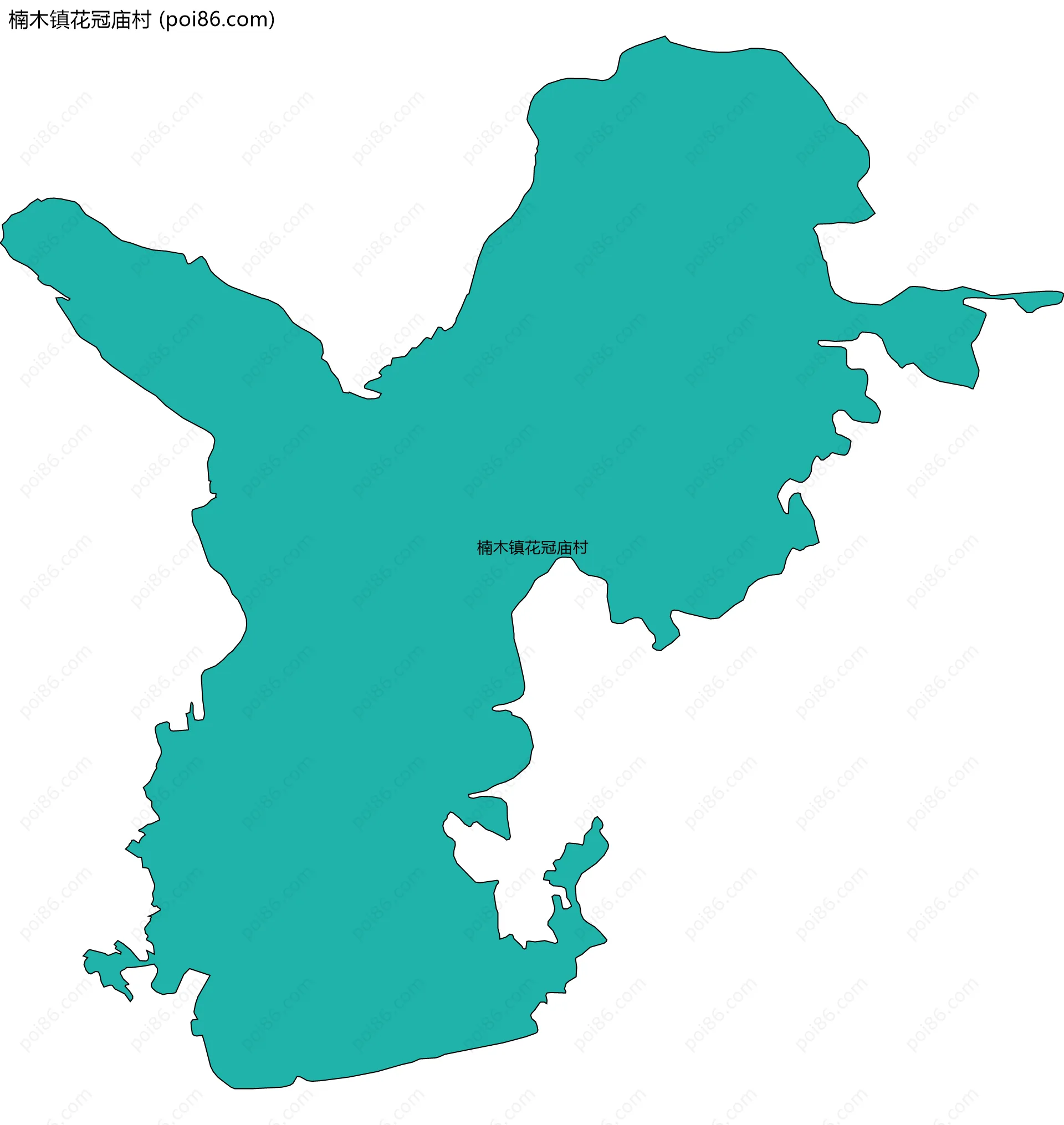 楠木镇花冠庙村边界地图