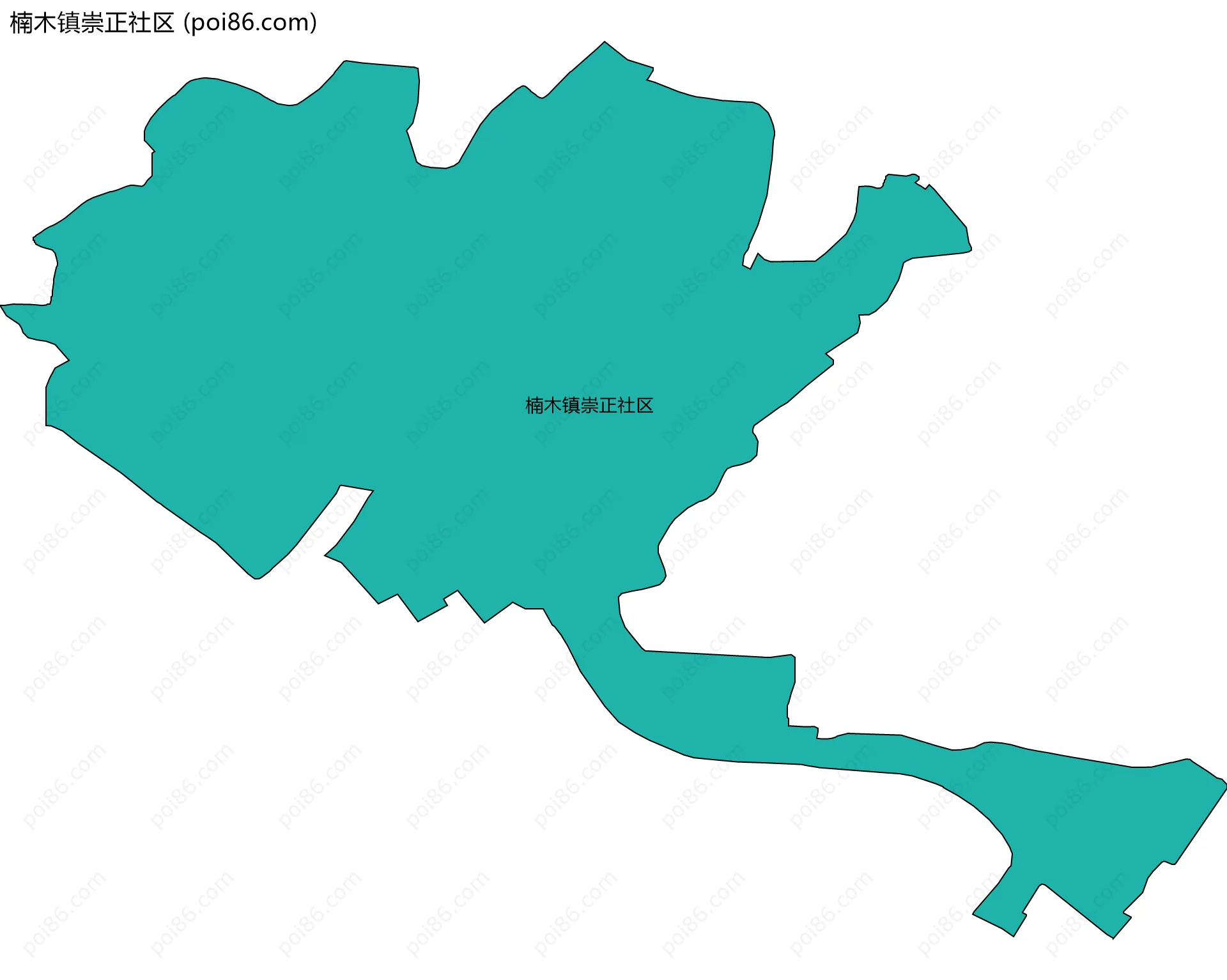楠木镇崇正社区边界地图