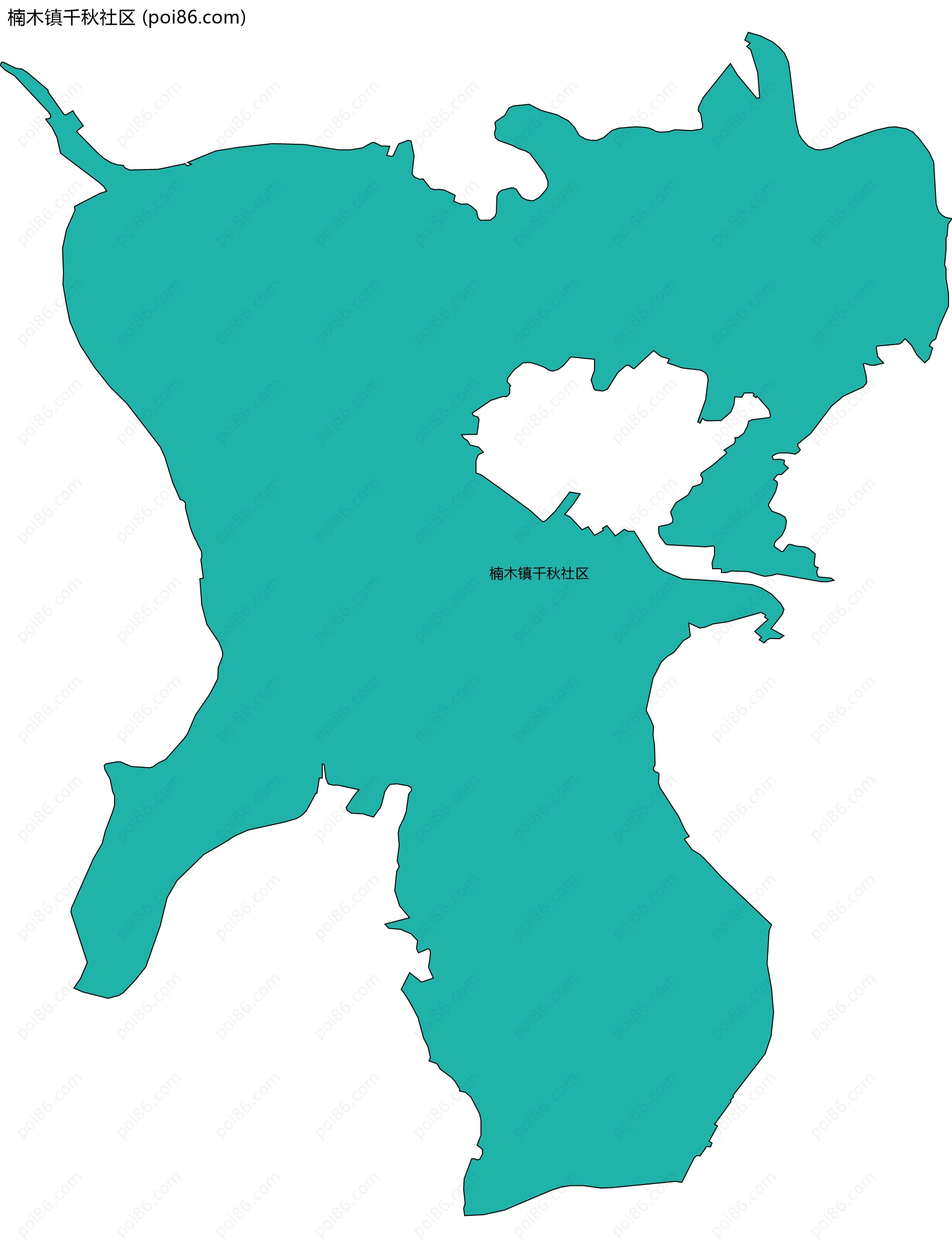 楠木镇千秋社区边界地图