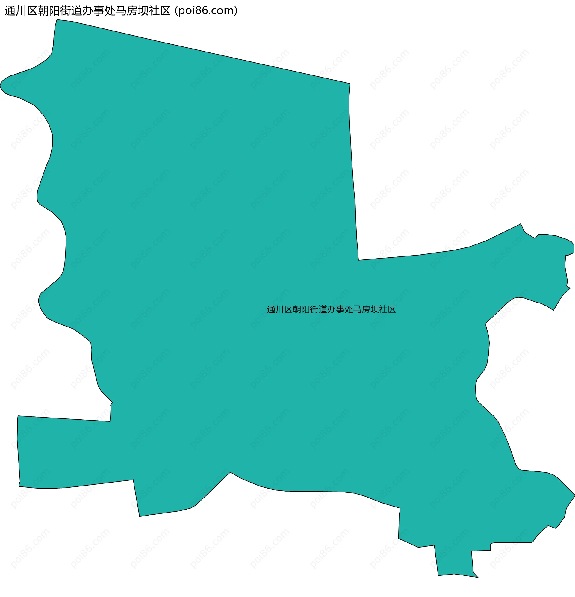 通川区朝阳街道办事处马房坝社区边界地图