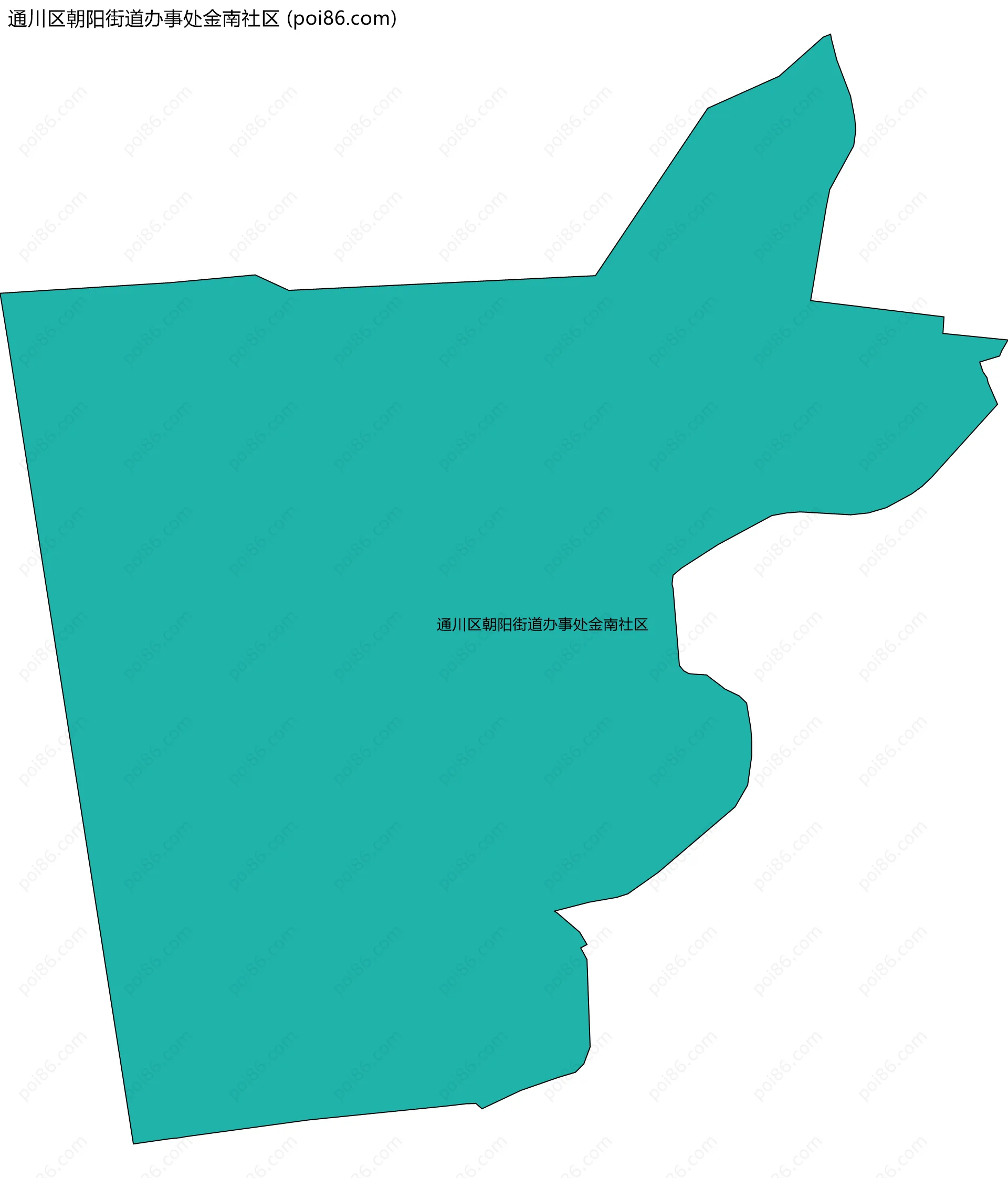 通川区朝阳街道办事处金南社区边界地图