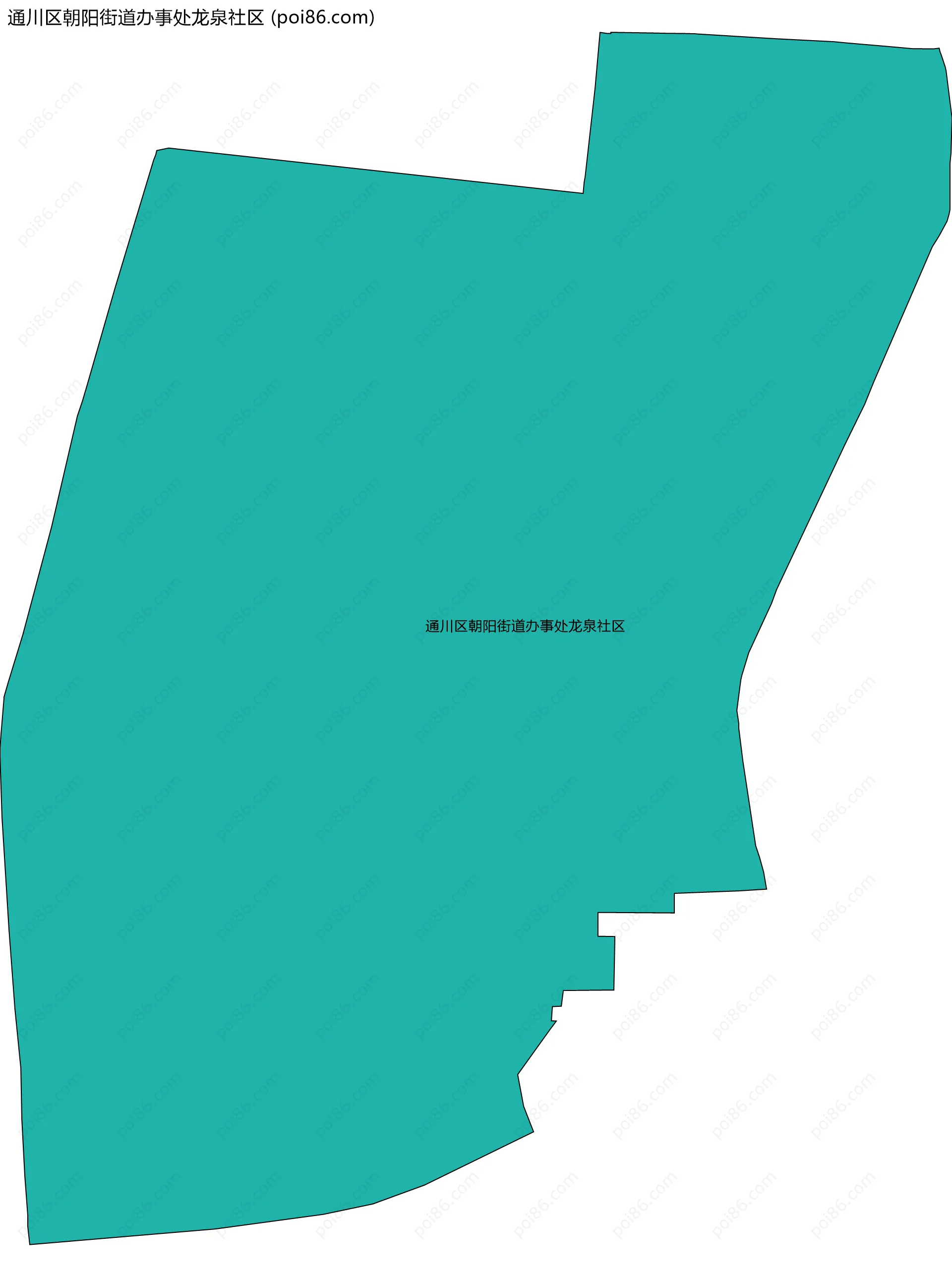 通川区朝阳街道办事处龙泉社区边界地图